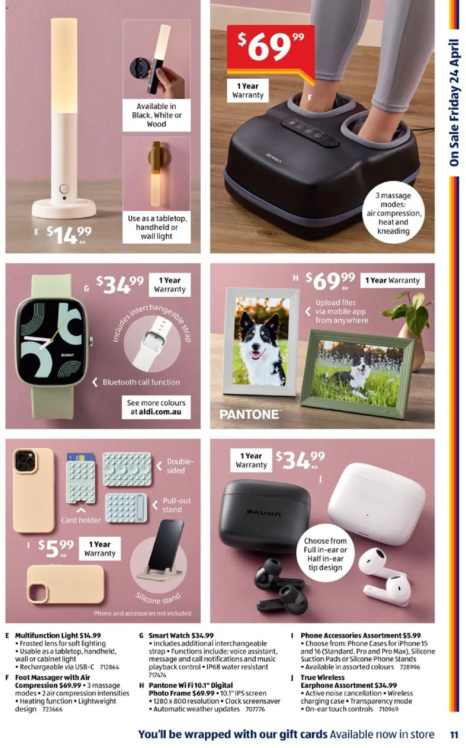 Aldi catalogue - valid from 22.04.2026 | Page: 11 | Products: Photo frame, Light, Water, Mobile