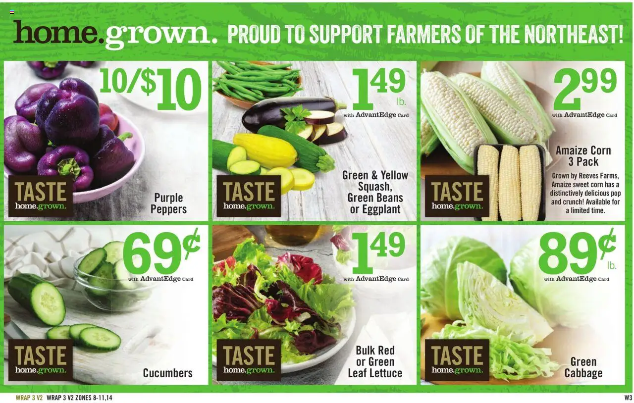 Price Chopper Weekly Ad - valid from 10.08.2025 | Page: 15 | Products: Corn, Lettuce, Cucumbers, Cabbage