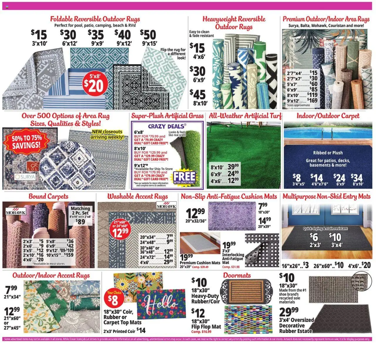 Ocean State Job Lot Weekly Ad - valid from 07.08.2025 | Page: 11 | Products: Carpet, Cushion