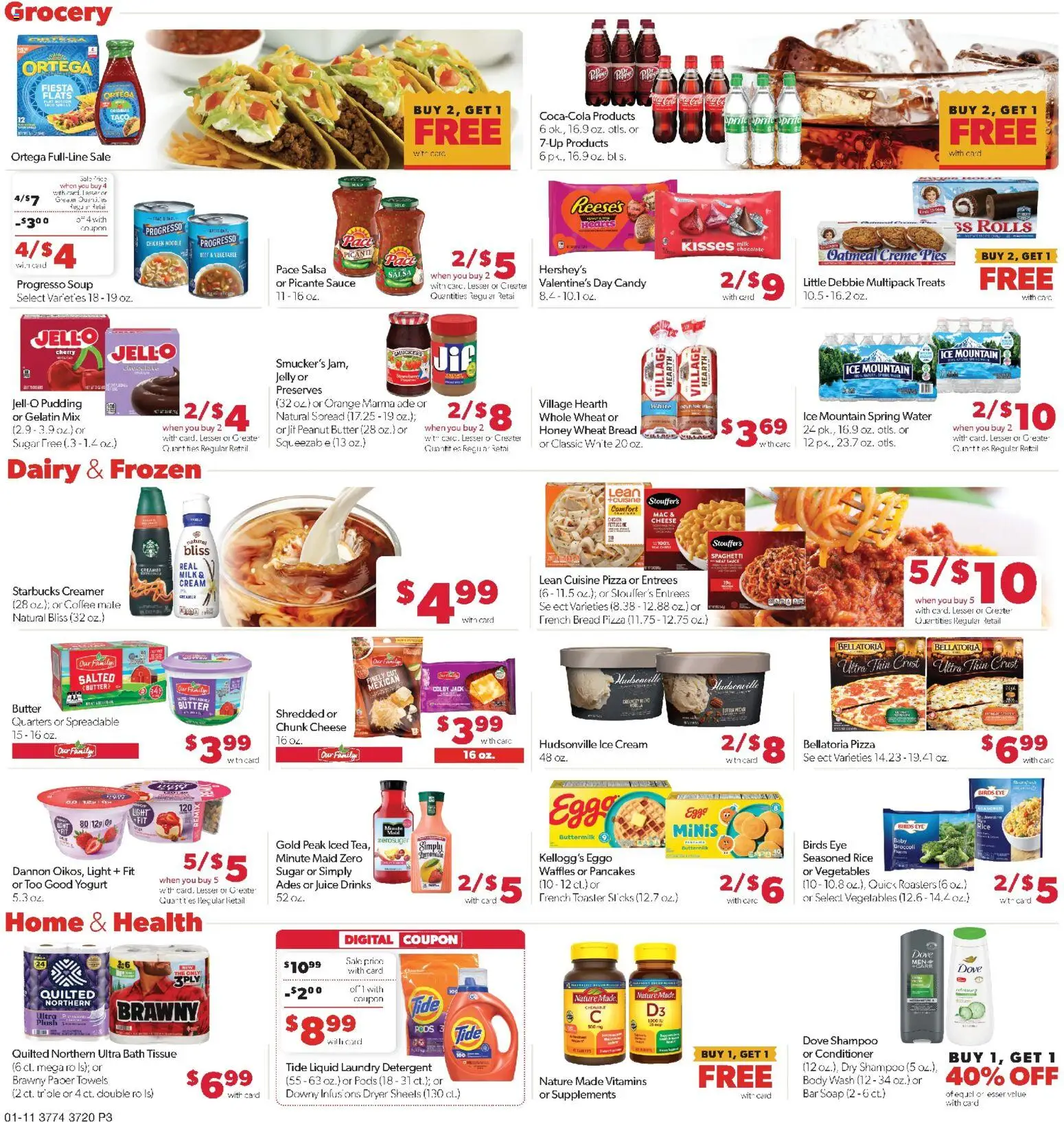 Family Fare Weekly Ad - IA - valid from 11.01.2026 | Page: 3 | Products: Conditioner, Rice, Cream, Vegetables