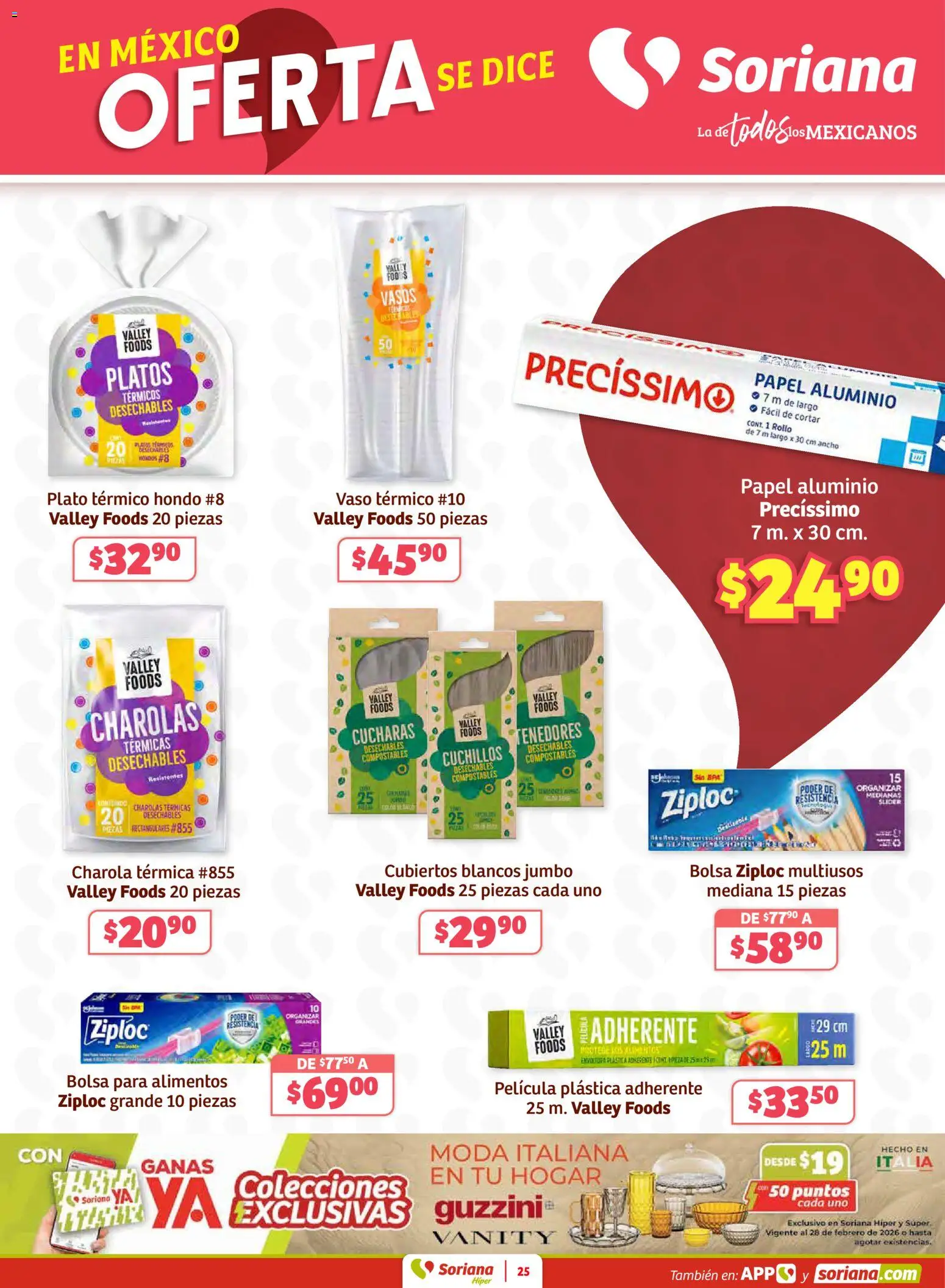 Nuevas ofertas de Soriana válidas en toda la República Mexicana desde el 12.02.2026. ¡Encuentra las mejores ofertas en Soriana - Preciazazaso Híper: Ags, Col, Gto, Jal, Mich! | Página: 25 | Productos: Bolsa, Vasos