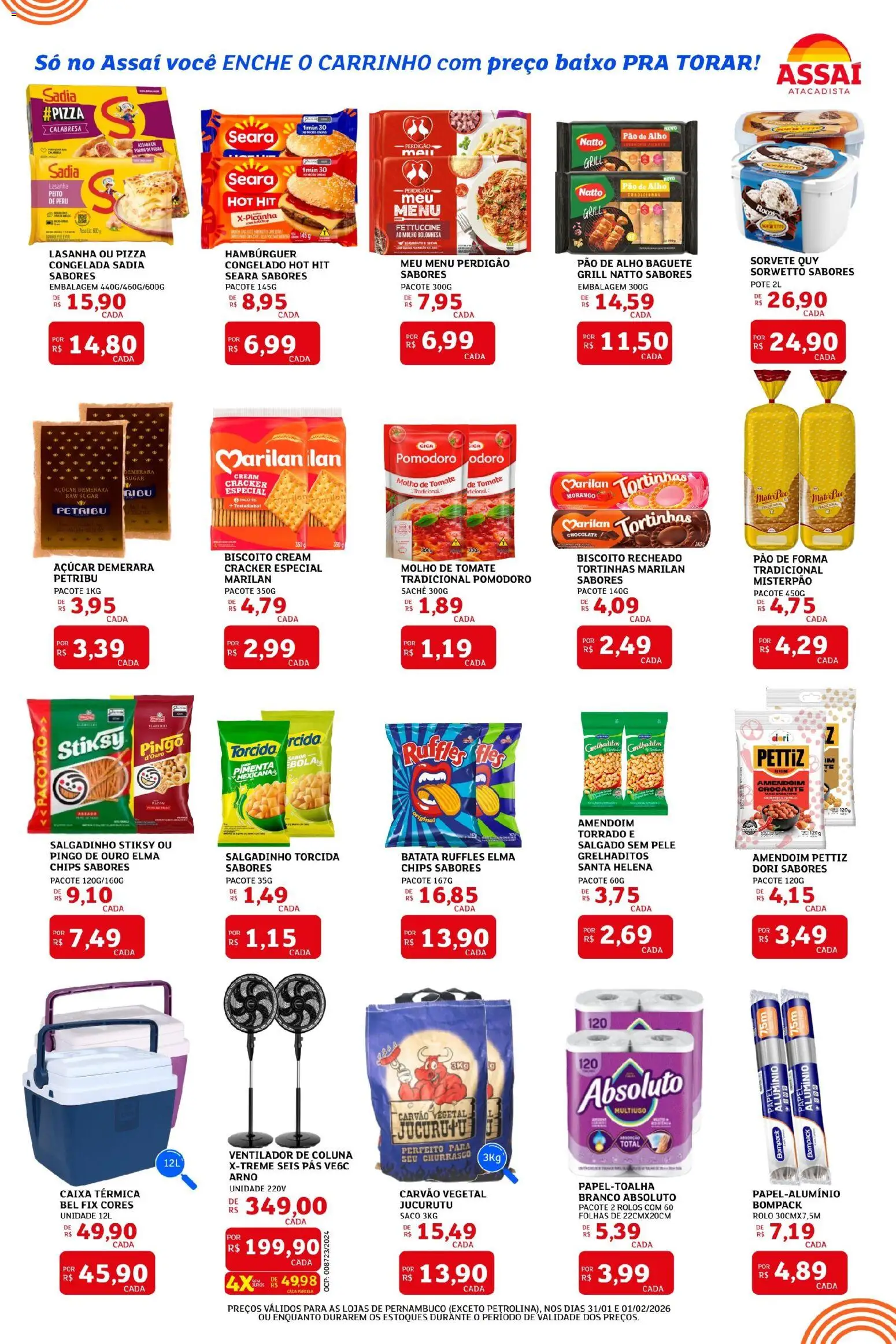 Assaí Atacadista Folheto - válido de 31.01.2026 | Página: 2 | Produtos: Ventilador, Amendoim, Pimenta, Pizza