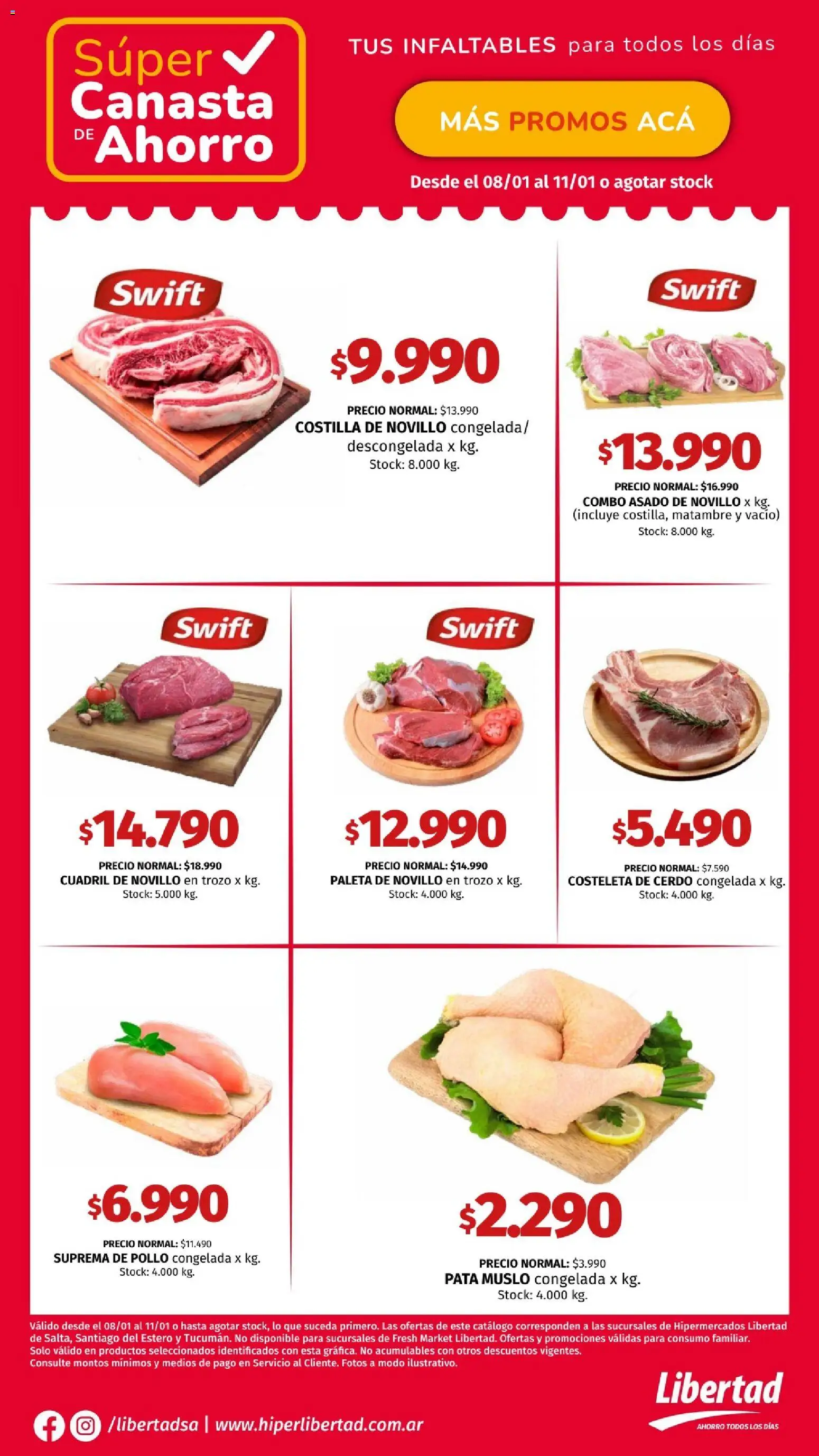 Hipermercado Libertad - Canasta sem 2 Noa │ válido desde el 08.01.2026 | Página: 2 | Productos: Pollo, Paleta, Cerdo, Canasta