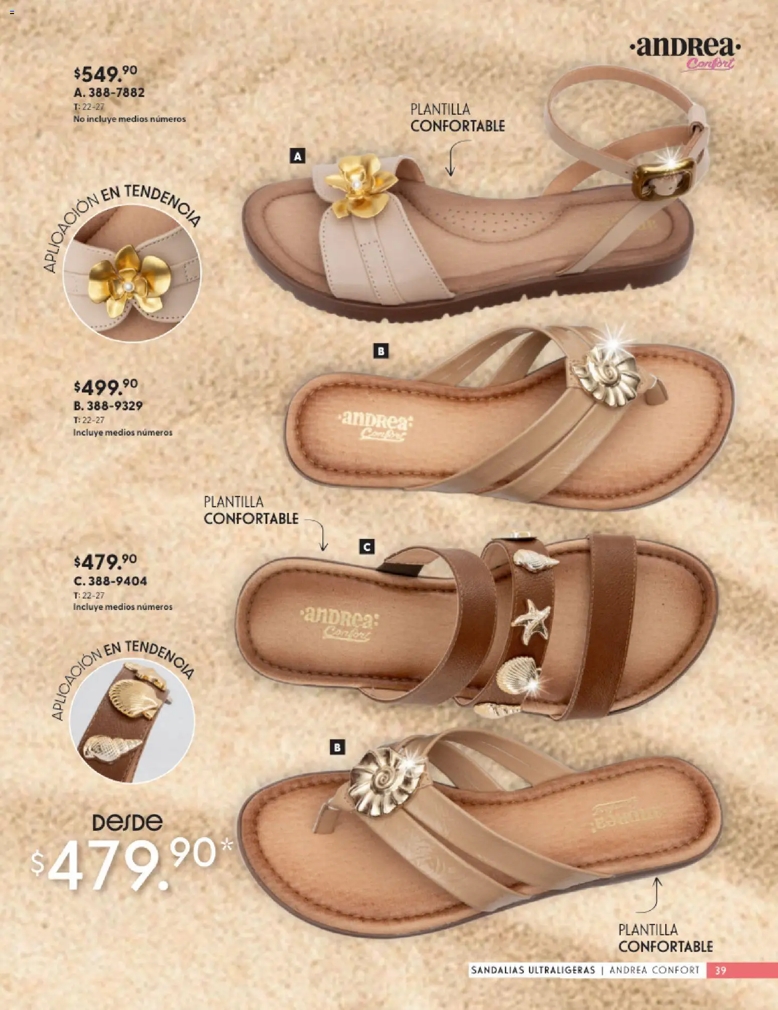 Nuevas ofertas de Andrea válidas en toda la República Mexicana desde el 25.01.2026. ¡Encuentra las mejores ofertas en Andrea catálogo Calzado Confort ! | Página: 39 | Productos: Sandalias