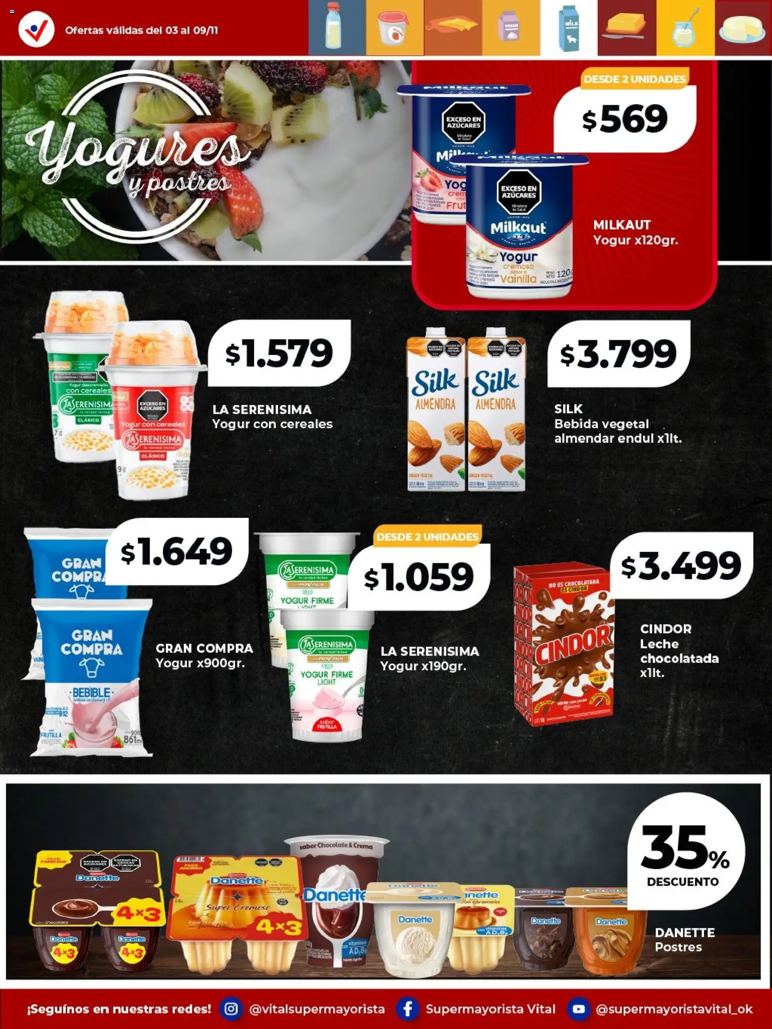 Vital - Especial de frescos Resistencia │ válido desde el 03.11.2025 | Página: 5 | Productos: Leche, Yogur, Almendra, Crema