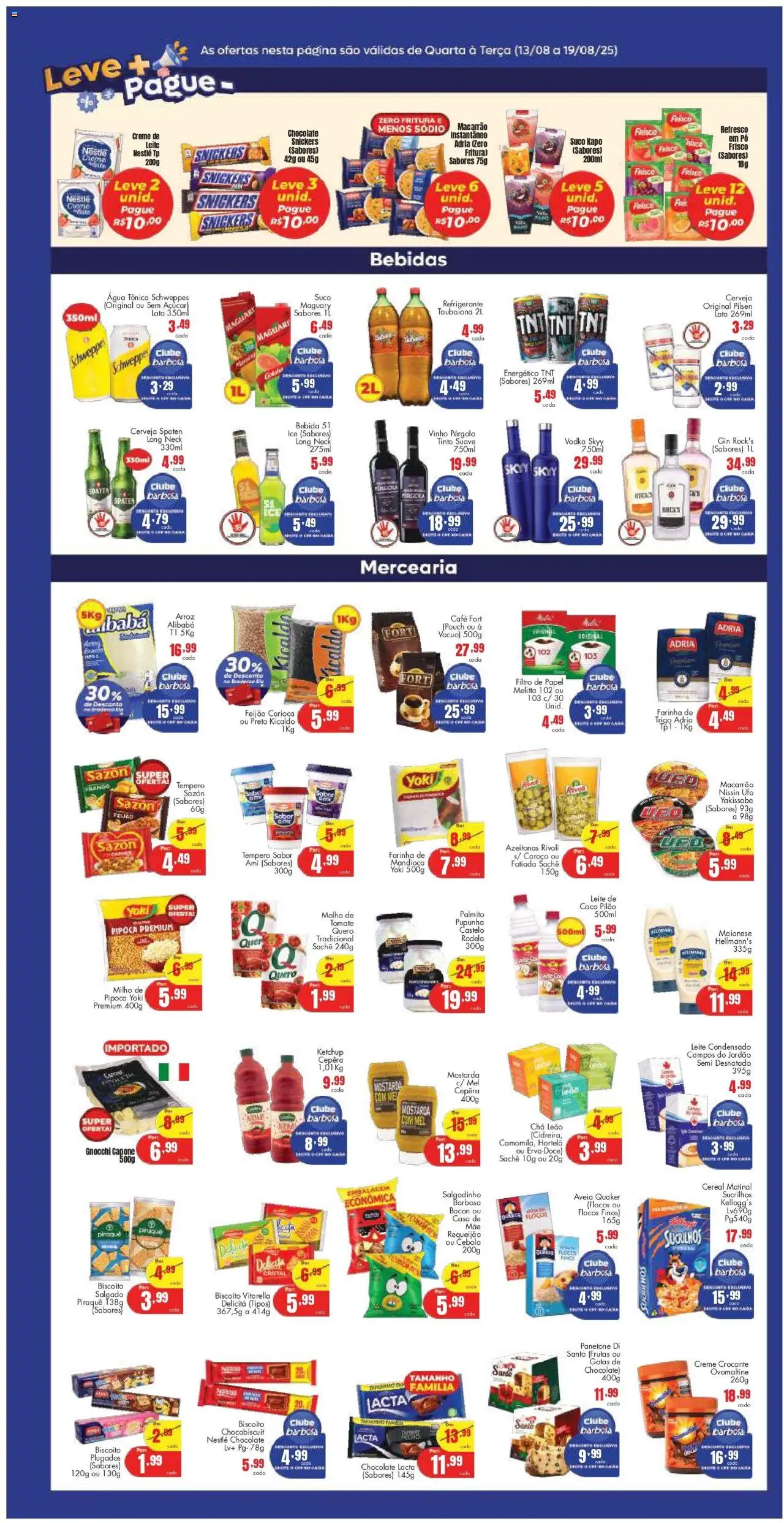 Barbosa Supermercados Folheto - válido de 13.08.2025 | Página: 3 | Produtos: Filtro de papel, Palmito, Bebida, Pipoca