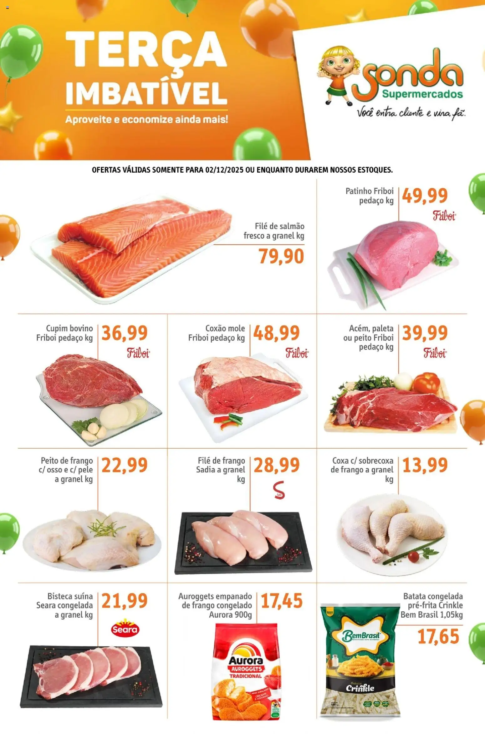 Sonda Folheto - válido de 02.12.2025 | Página: 1 | Produtos: Salmão, Batata, Frango, Peito de frango