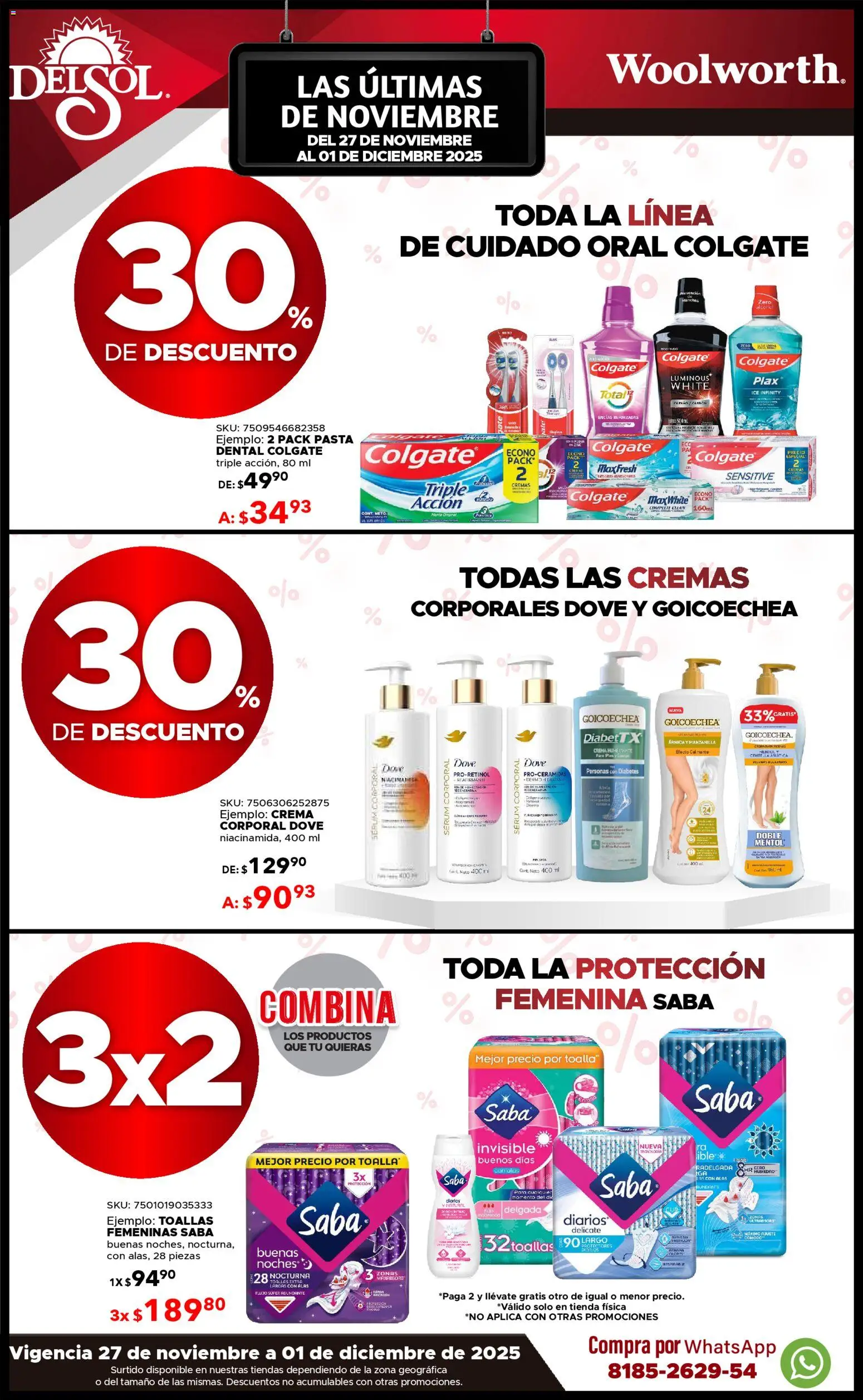 Nuevas ofertas de Del Sol y Woolworth válidas en toda la República Mexicana desde el 27.11.2025. ¡Encuentra las mejores ofertas en Del Sol y Woolworth Buen Fin ! | Página: 7