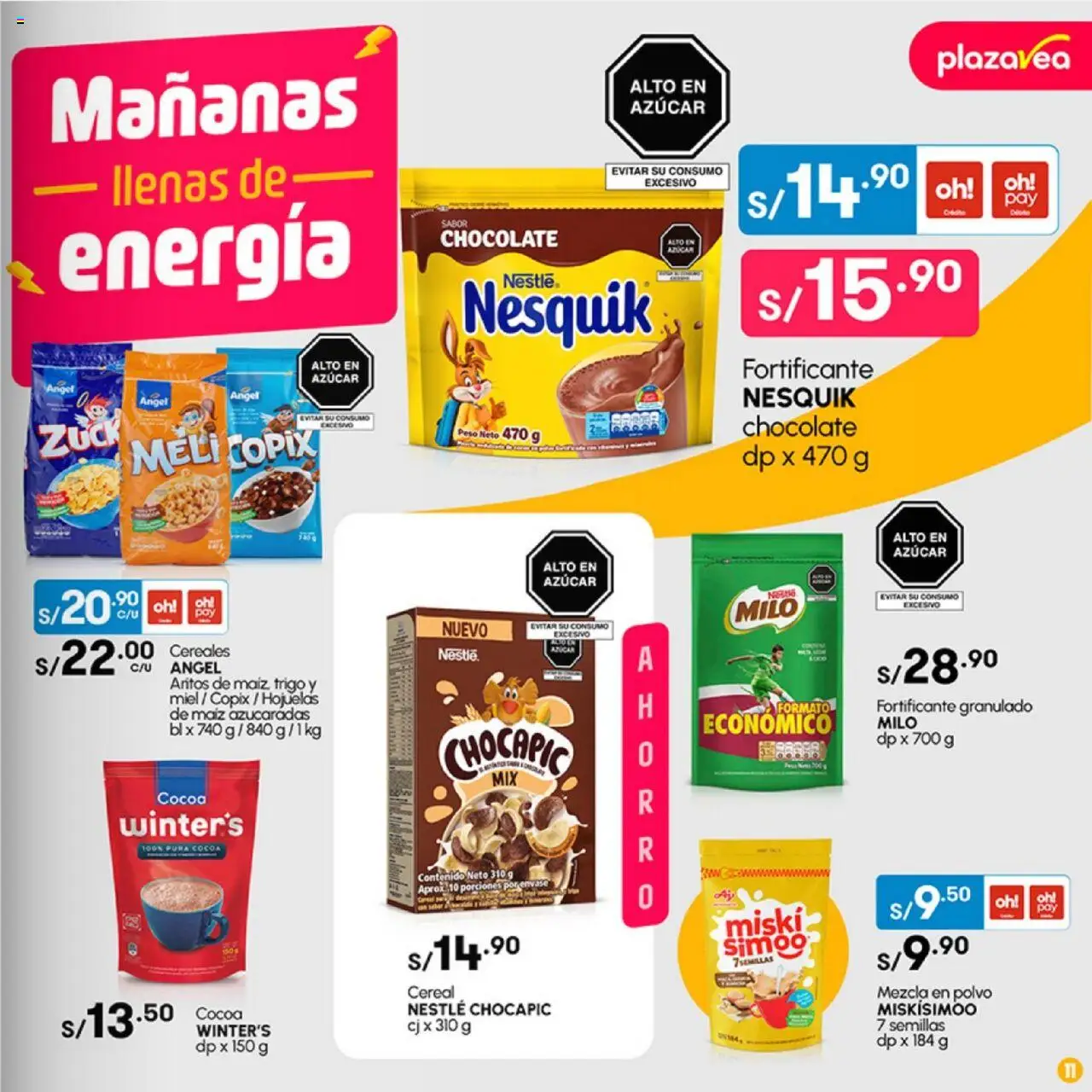Catálogo Plaza Vea válido desde 02.06.2025 | Página: 11 | Productos: Chocolate, Hojuelas, Peso, Polvo