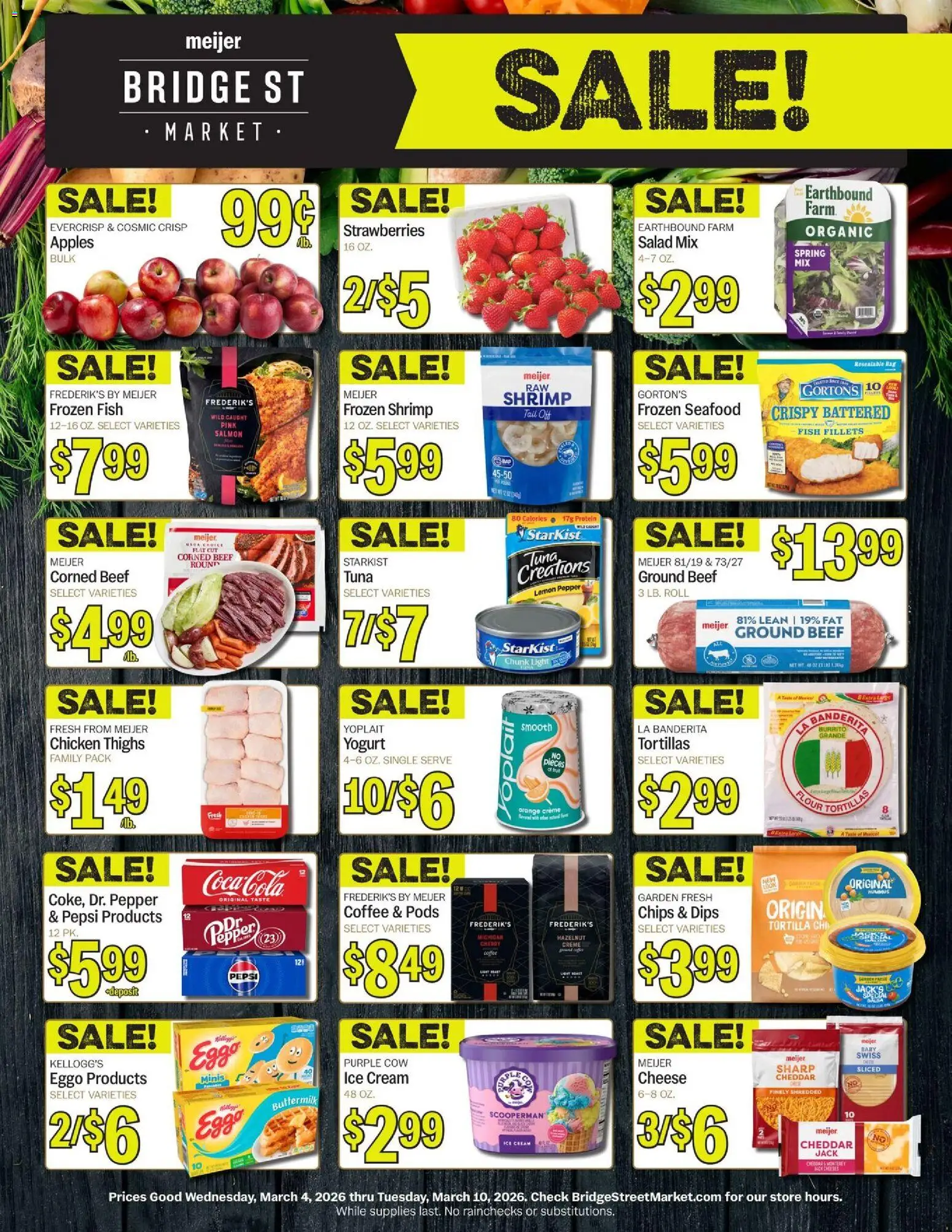 Meijer Bridge Street Market - valid from 04.03.2026 | Page: 1 | Products: Beef, Chips, Pepper, Lemon