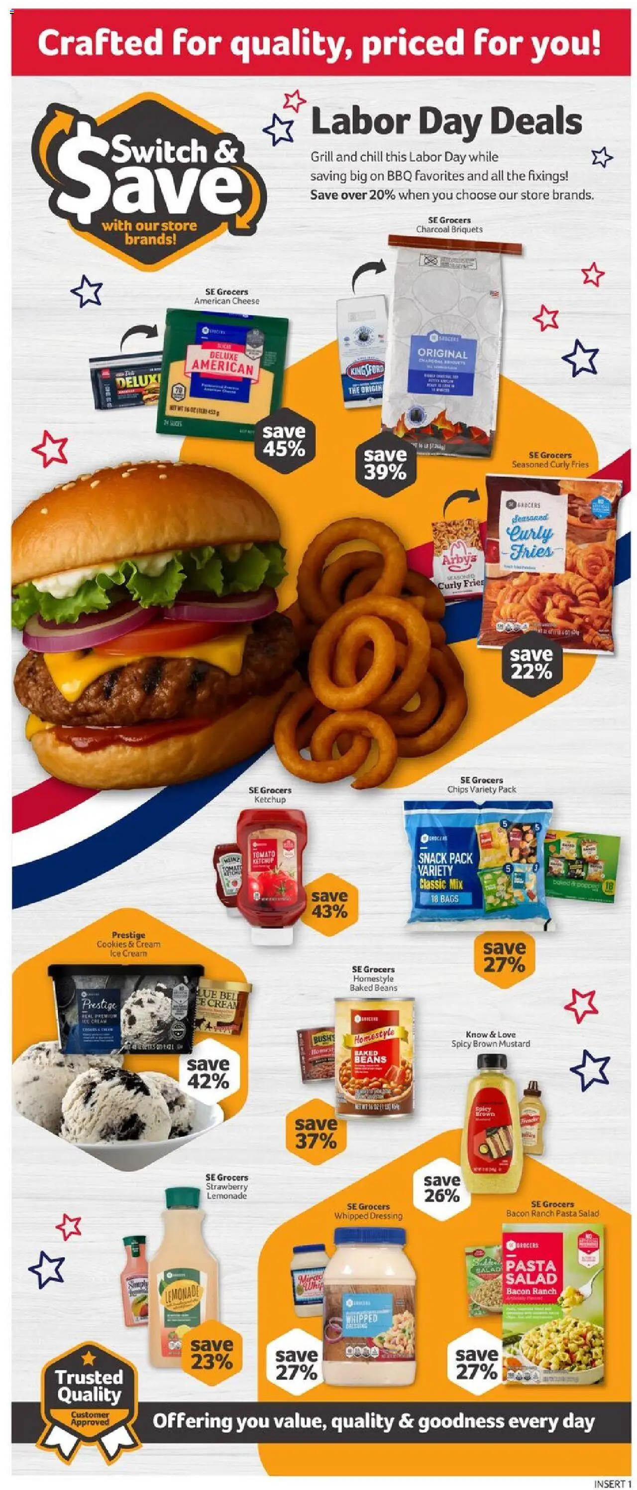 Winn Dixie Weekly Ad - valid from 20.08.2025 | Page: 9 | Products: Cheese, Pasta, Cookies, Ice cream
