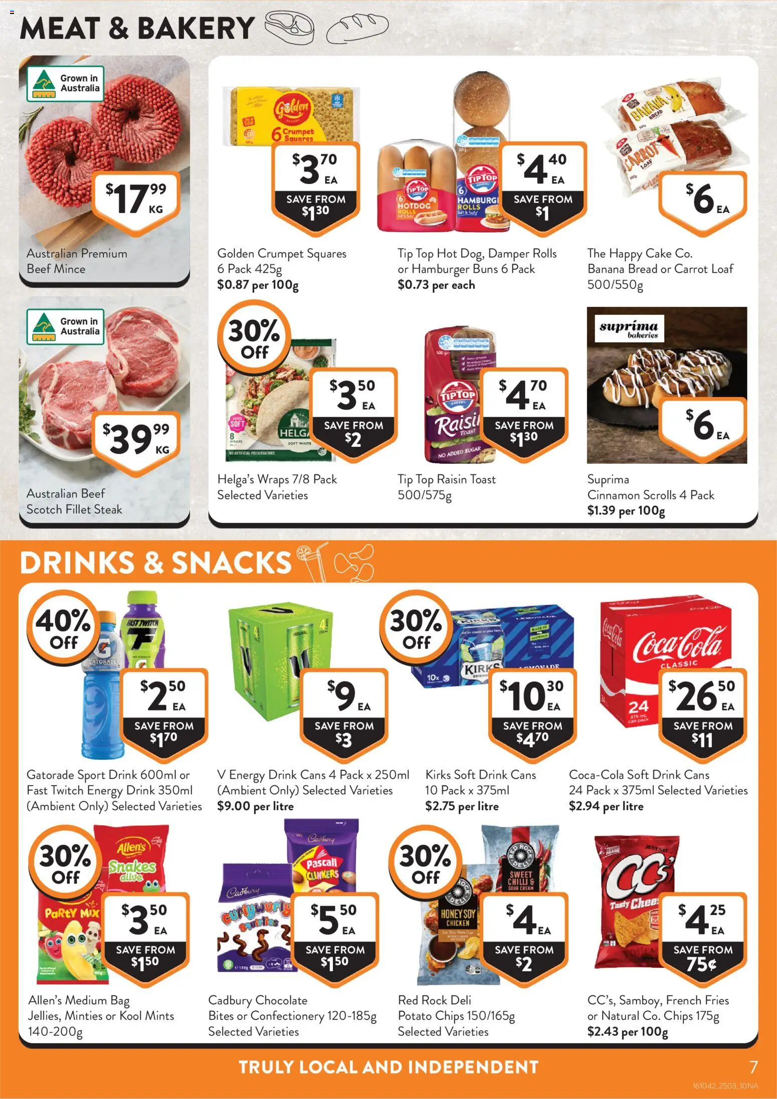 Foodworks catalogue - valid from 25.03.2026 | Page: 7 | Products: Energy drink, Honey, Cream, Steak