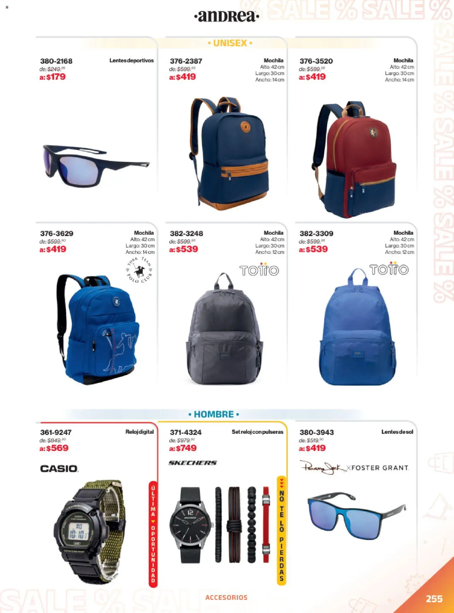 Nuevas ofertas de Andrea válidas en toda la República Mexicana desde el 21.12.2025. ¡Encuentra las mejores ofertas en Andrea catálogo Outlet! | Página: 255 | Productos: Lentes, Mochila, Lentes de sol