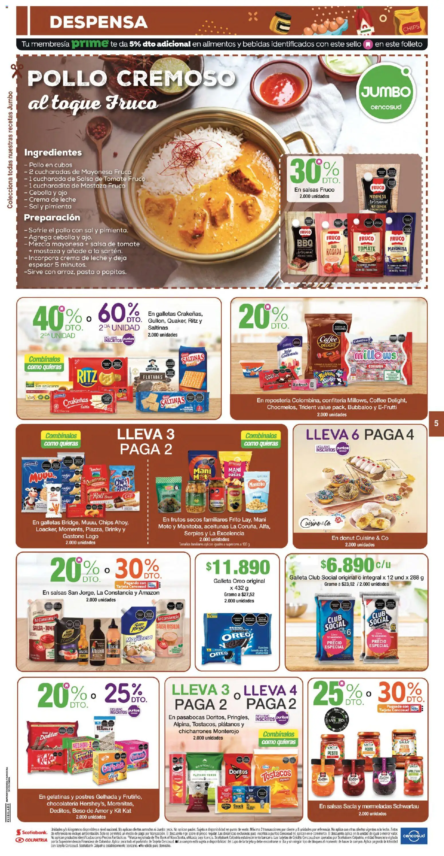 Jumbo revista - valida desde el 12.12.2025 | Página: 5 | Productos: Plátanos, Pollo, Crema, Mayonesa