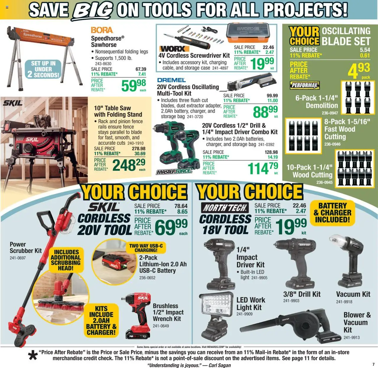 Menards Weekly Ad - valid from 06.08.2025 | Page: 11 | Products: Table, Extractor, Case, Blower