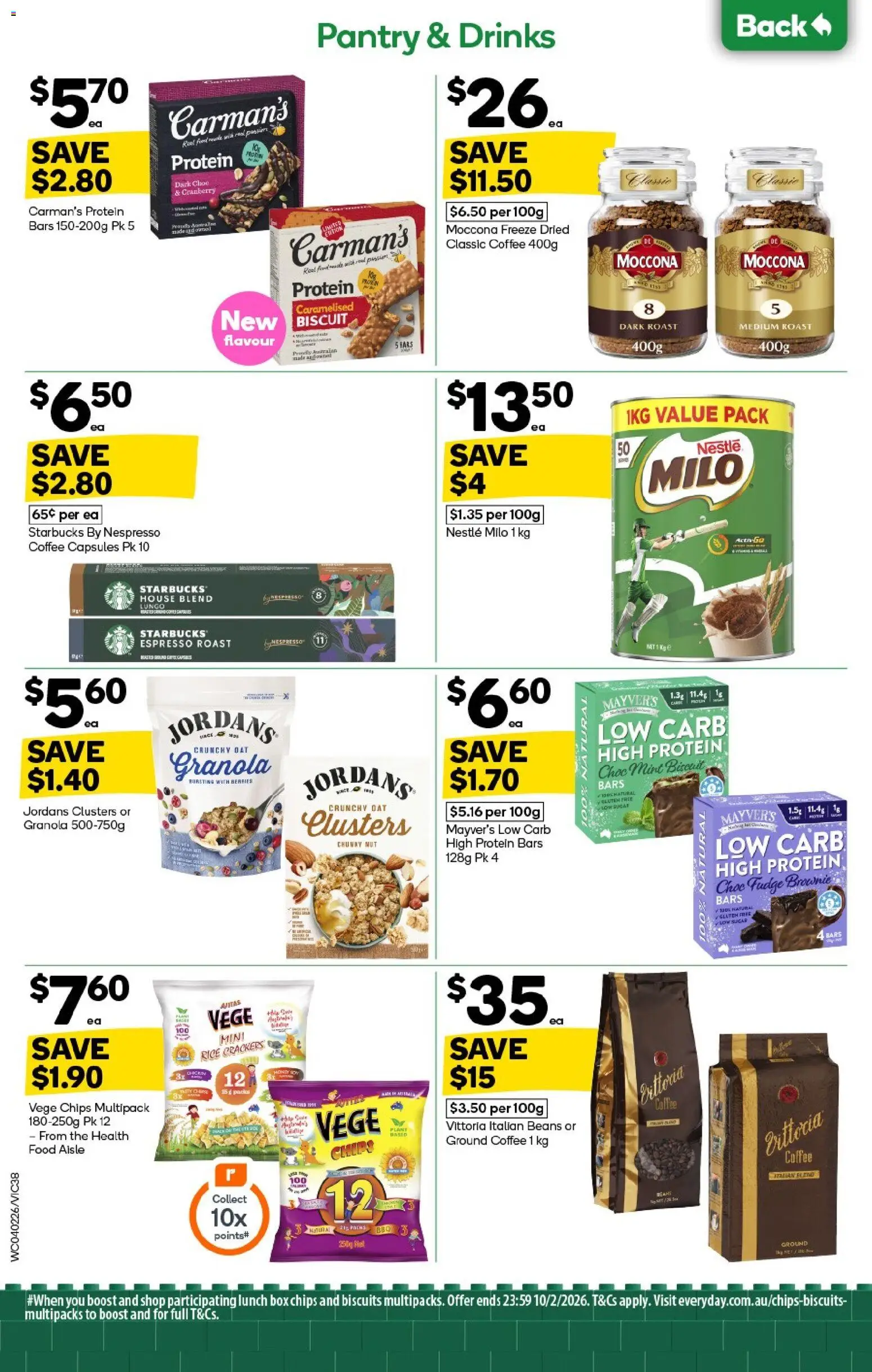 Woolworths catalogue - valid from 04.02.2026 | Page: 38 | Products: Box, Crackers, Coffee, Granola