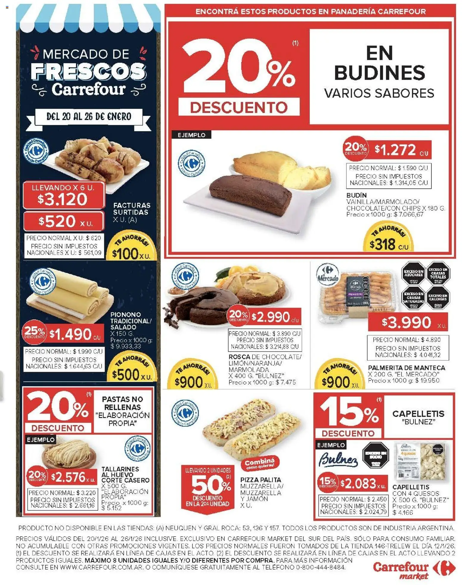Carrefour Market catálogo │ válido desde el 20.01.2026 | Página: 5 | Productos: Teléfono, Budín, Jamón, Pizza