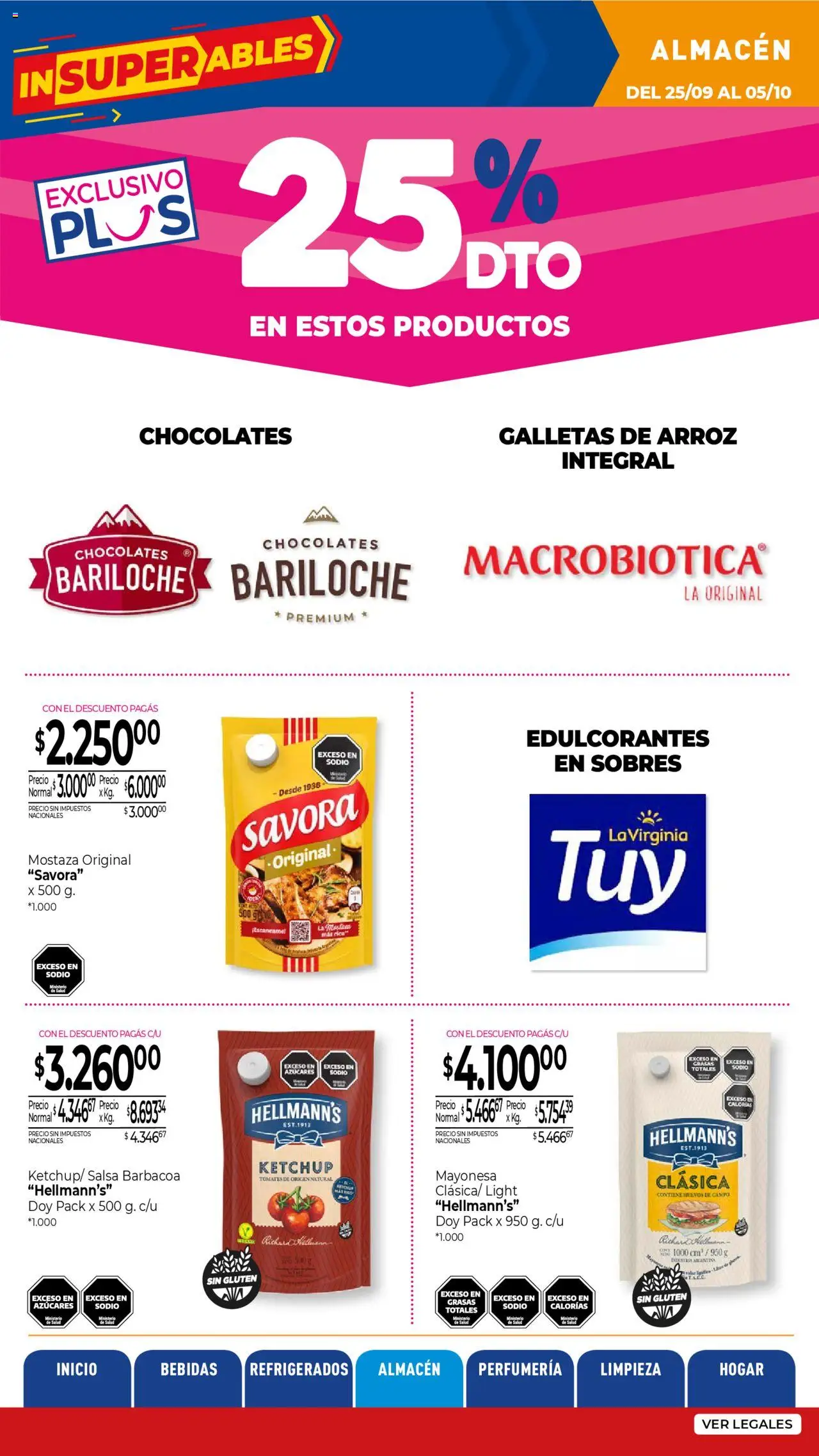 La Anonima catálogo │ válido desde el 25.09.2025 | Página: 20 | Productos: Mayonesa, Ketchup, Tomates, Galletas
