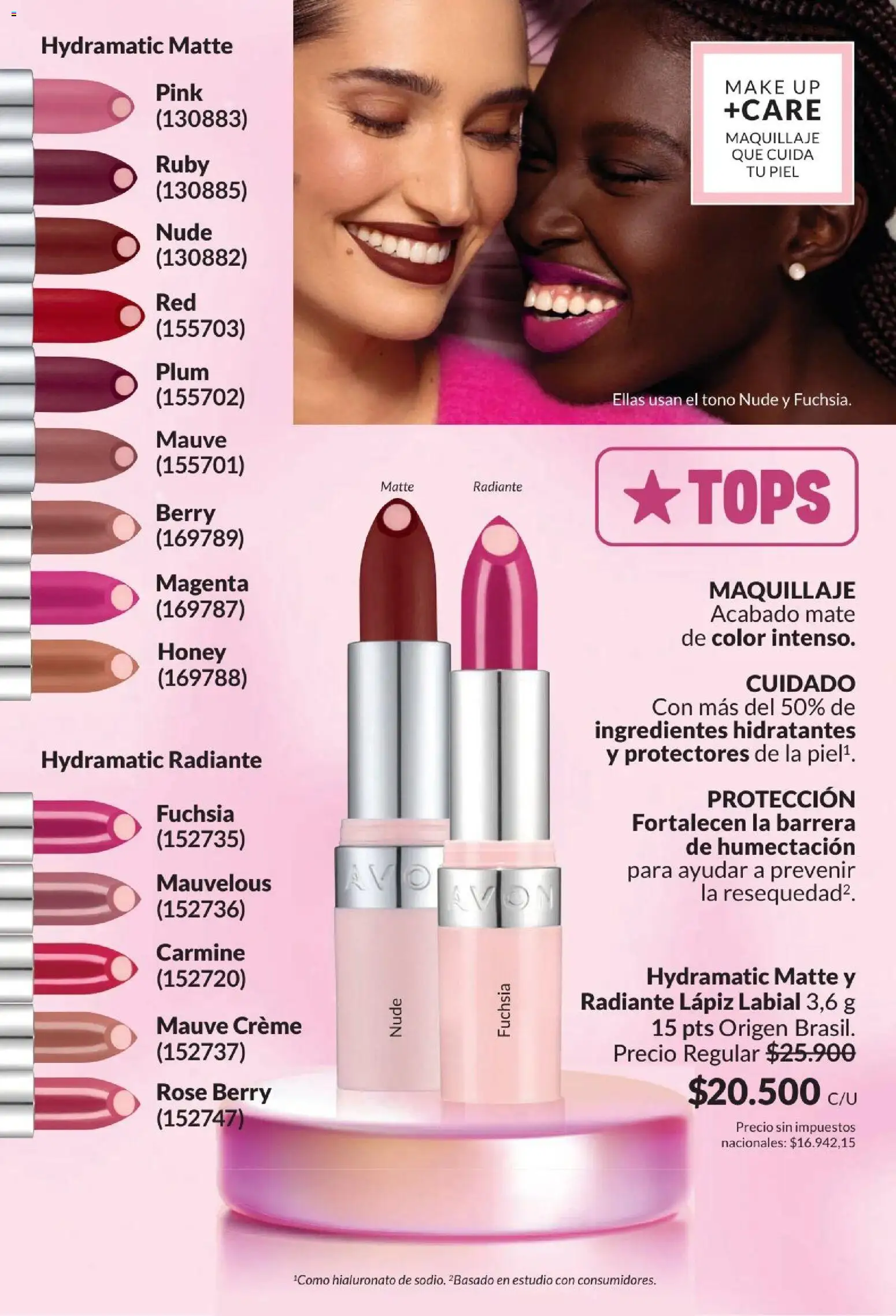 Catálogo AVON Campaña 4/2026 │ válido desde el 01.04.2026 | Página: 37 | Productos: Mate, Maquillaje, Lápiz labial, Radiante