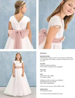 Vista previa de El Corte Inglés catálogo Comuniones 2026, nuevo folleto de la tienda, válido en México a partir del 20.11.2025 | Página: 20 | Productos: Manga, Algodón, Vestido, Falda