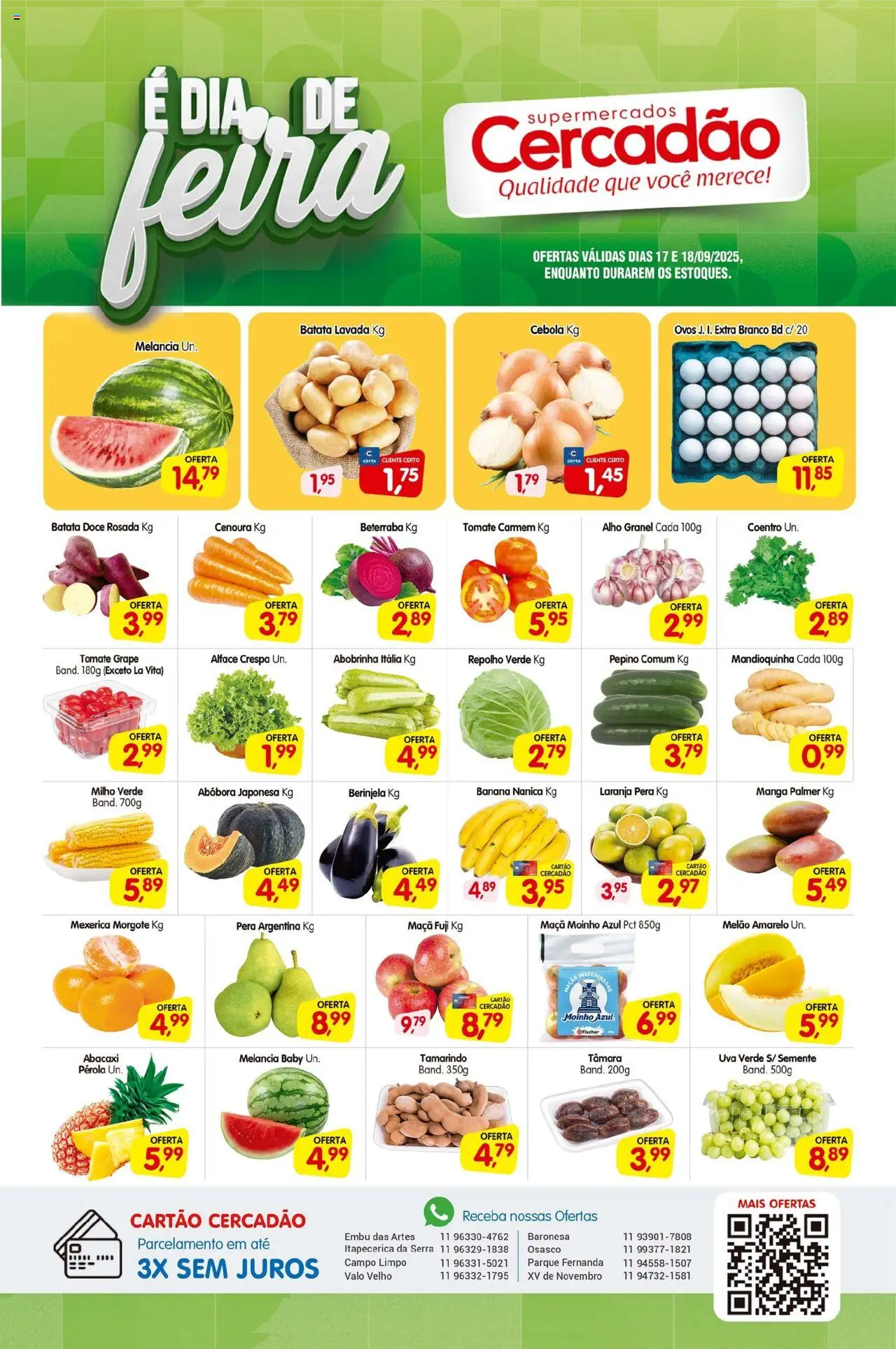 Cercadão Folheto - válido de 17.09.2025 | Página: 1 | Produtos: Berinjela, Beterraba, Mandioquinha, Cenoura