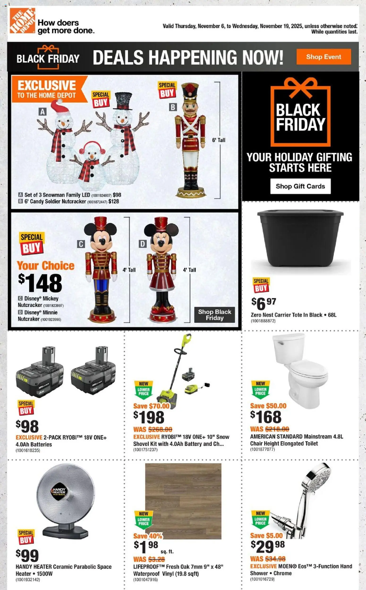 Home Depot flyer valid from 06.11.2025 | Page: 1 | Products: Chair, Battery