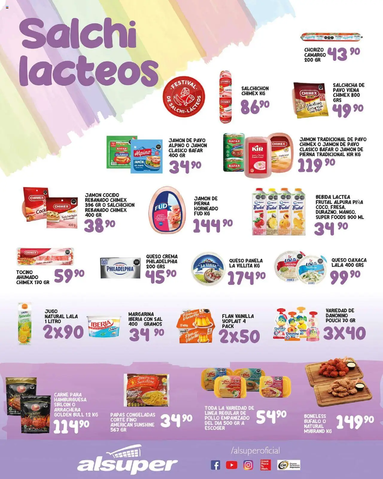 Nuevas ofertas de Alsuper válidas en toda la República Mexicana desde el 05.08.2025. ¡Encuentra las mejores ofertas en Alsuper - Folleto! | Página: 3 | Productos: Jamón cocido, Salchicha, Jugo, Margarina