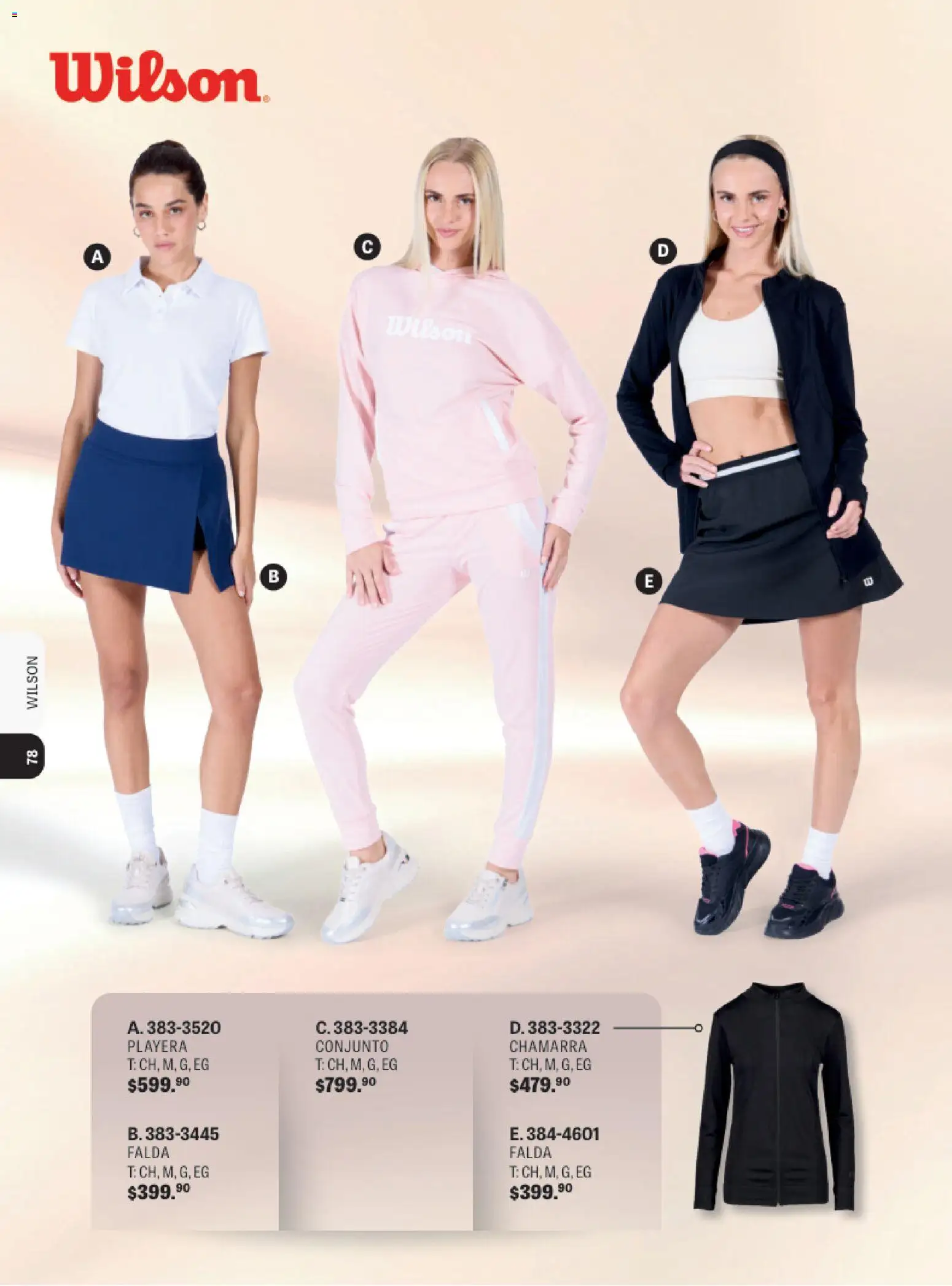 Nuevas ofertas de Andrea válidas en toda la República Mexicana desde el 31.10.2025. ¡Encuentra las mejores ofertas en Andrea catálogo Wilson! | Página: 4 | Productos: Chamarra, Playera, Conjunto, Falda