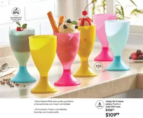 Vista previa de Juego de 6 copas colors Plástico., Set of 6 plastic cups in different colors. Base desprendible para poder guardarlas y transportarlas con mayor comodidad. Sirve postres, frutas o tus bebidas favoritas con mucho estilo., nuevo folleto de la tienda, válido en México a partir del 10.01.2026 | Página: 39 | Productos: Juego