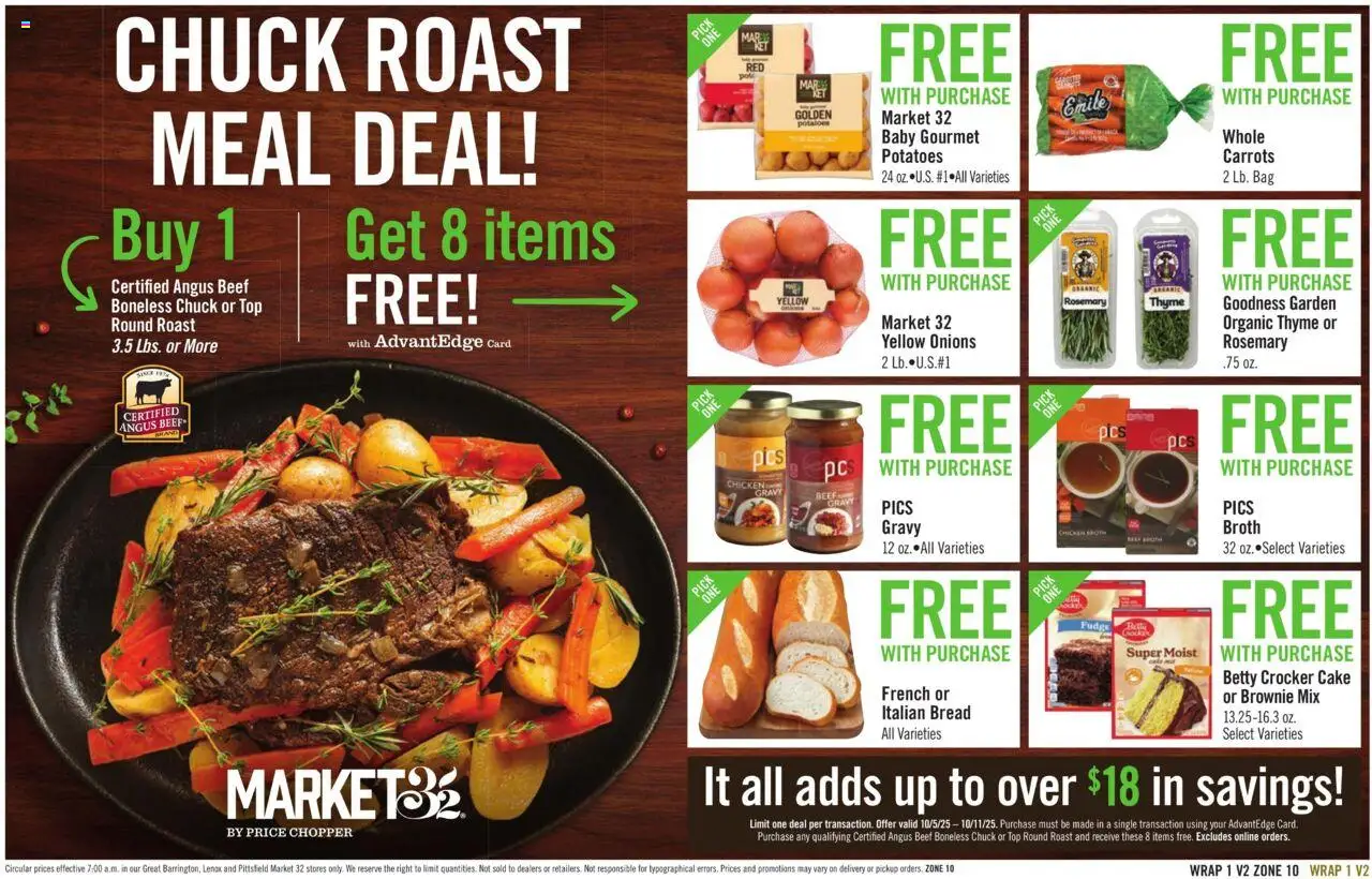 Price Chopper Weekly Ad - valid from 05.10.2025 | Page: 13 | Products: Bread, Beef, Potatoes, Bag