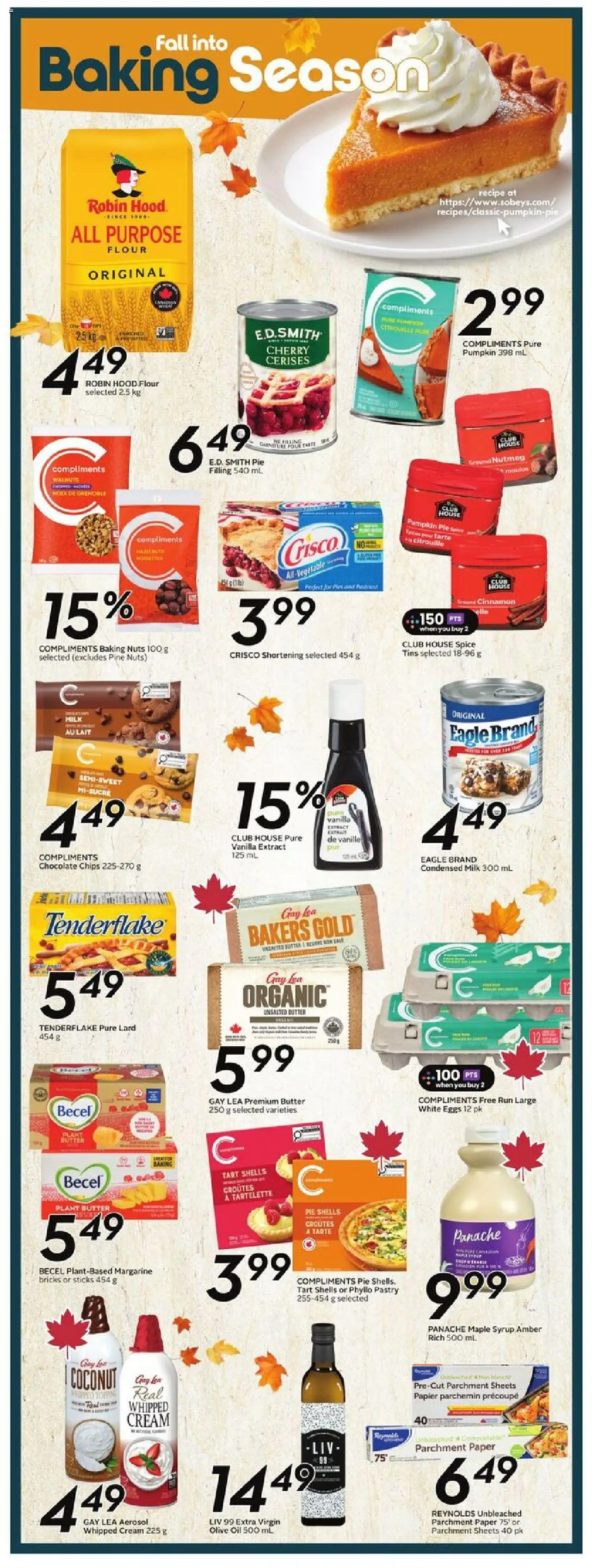 Sobeys flyer valid from 11.09.2025 | Page: 22 | Products: Nuts, Eggs, Chocolate, Pumpkin