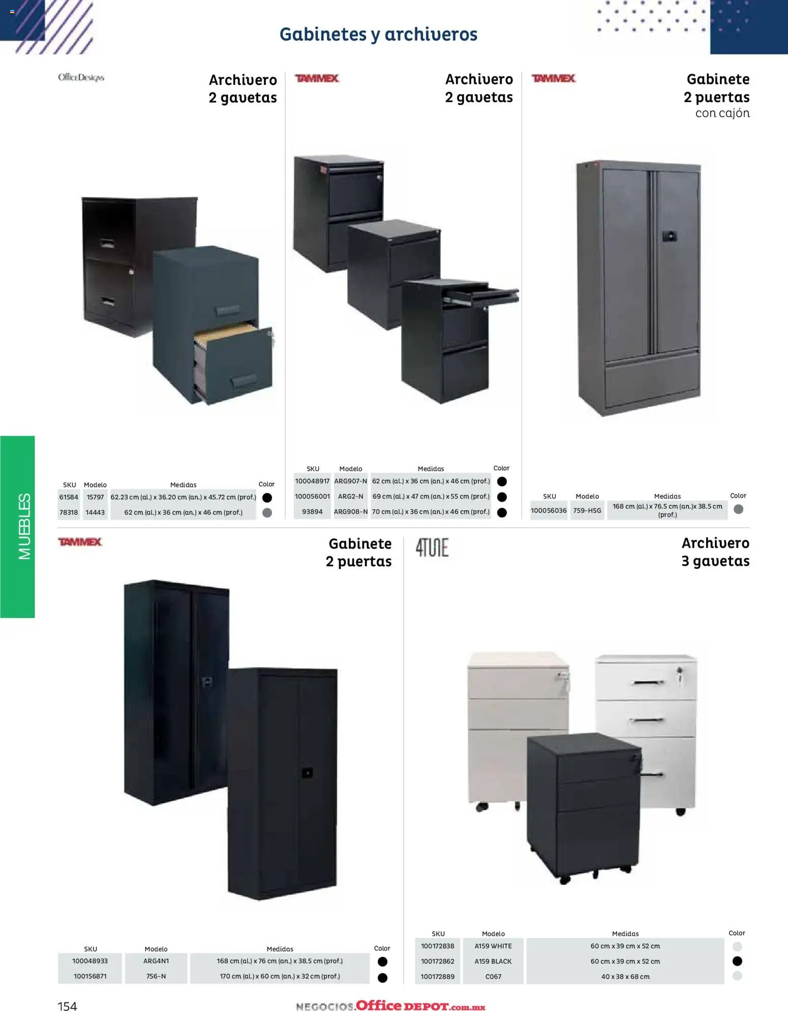 Nuevas ofertas de Office Depot válidas en toda la República Mexicana desde el 12.01.2026. ¡Encuentra las mejores ofertas en Office Depot catálogo 2026! | Página: 156 | Productos: Gabinete