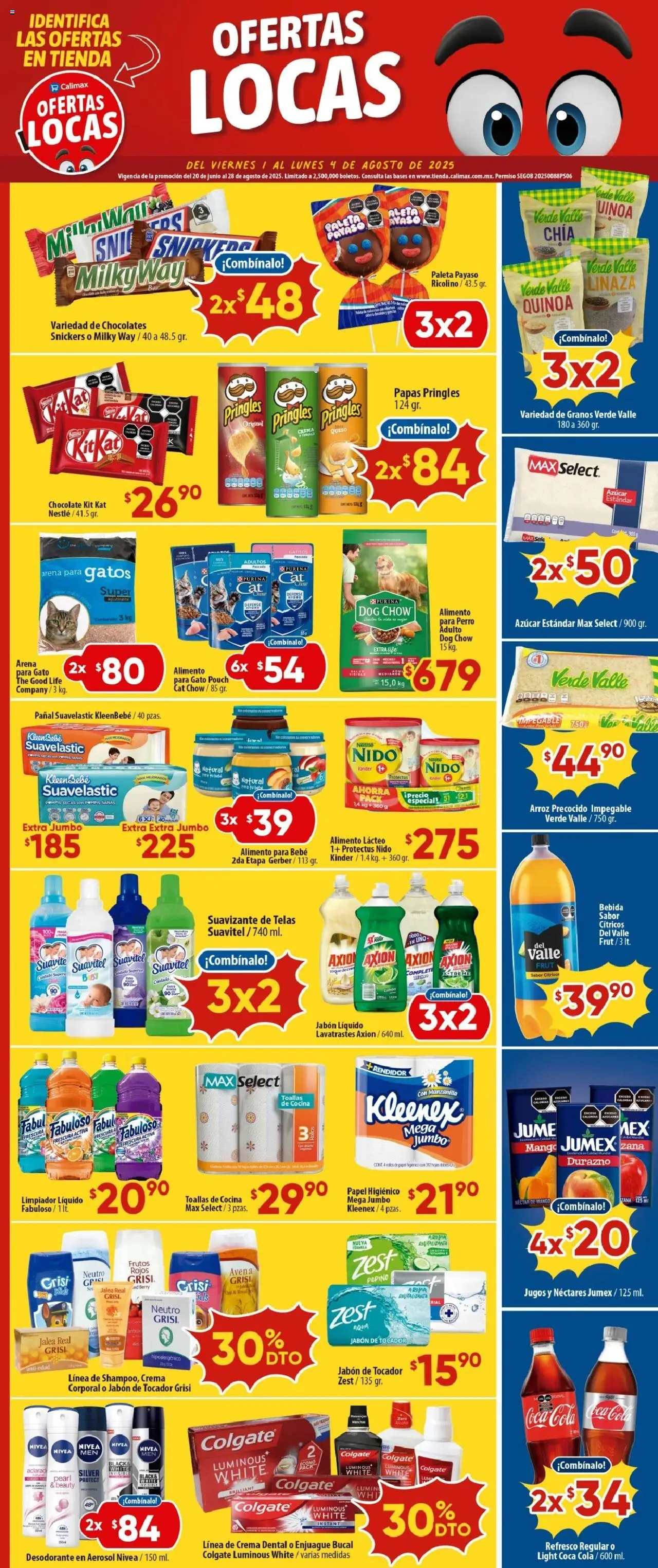Nuevas ofertas de Calimax válidas en toda la República Mexicana desde el 01.08.2025. ¡Encuentra las mejores ofertas en Calimax - Folleto Ensenada! | Página: 4 | Productos: Durazno, Jabón líquido, Crema, Toallas