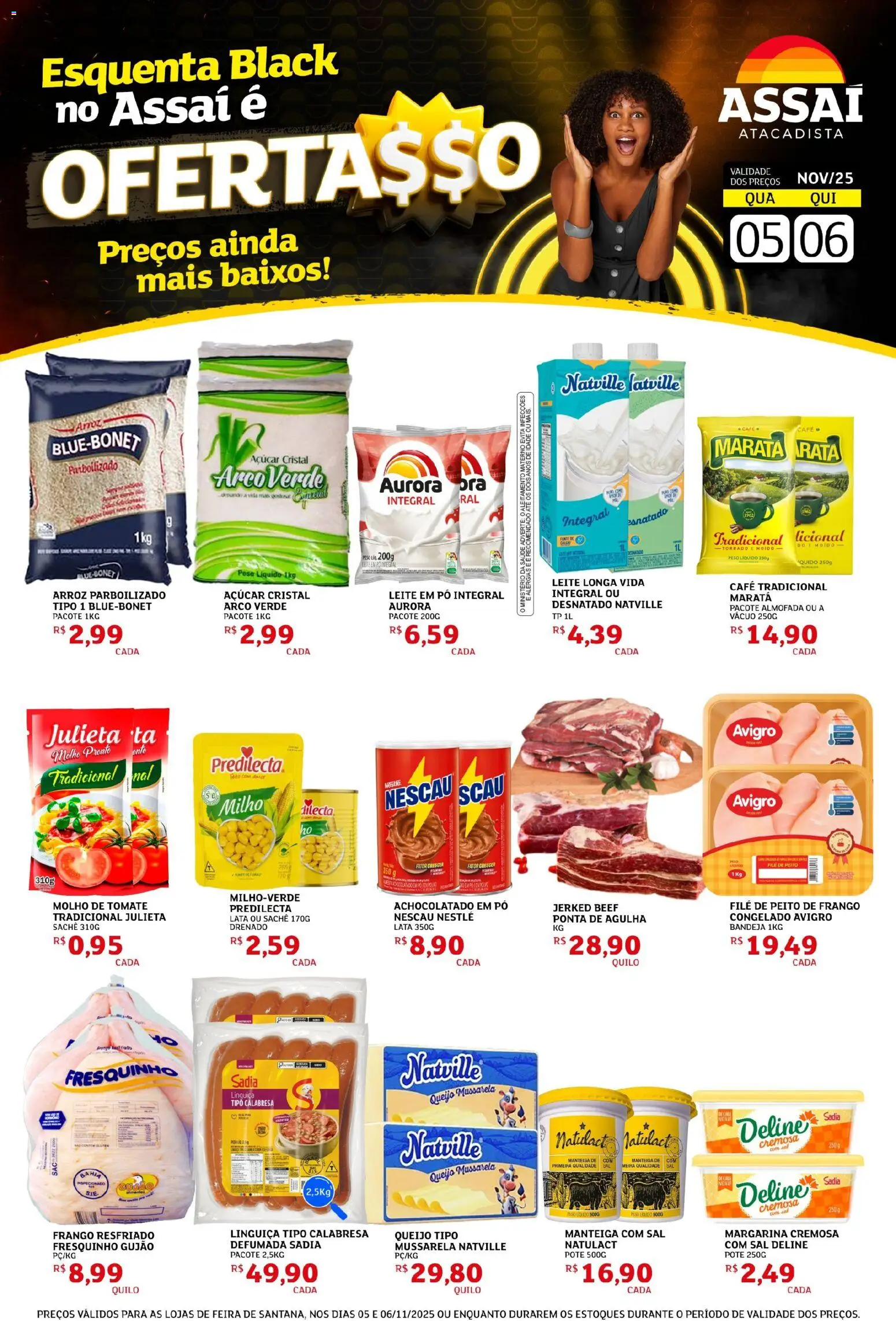 Assaí Atacadista Folheto - válido de 05.11.2025 | Página: 1 | Produtos: Pó, Arroz, Mussarela, Peito de frango