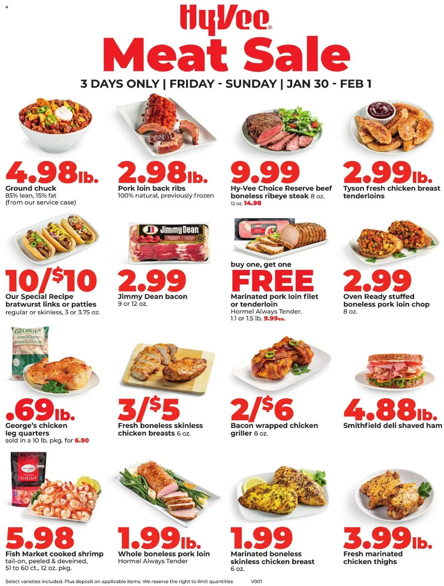 HyVee Special Sales - valid from 30.01.2026 | Page: 1 | Products: Ham, Pork, Fish, Oven