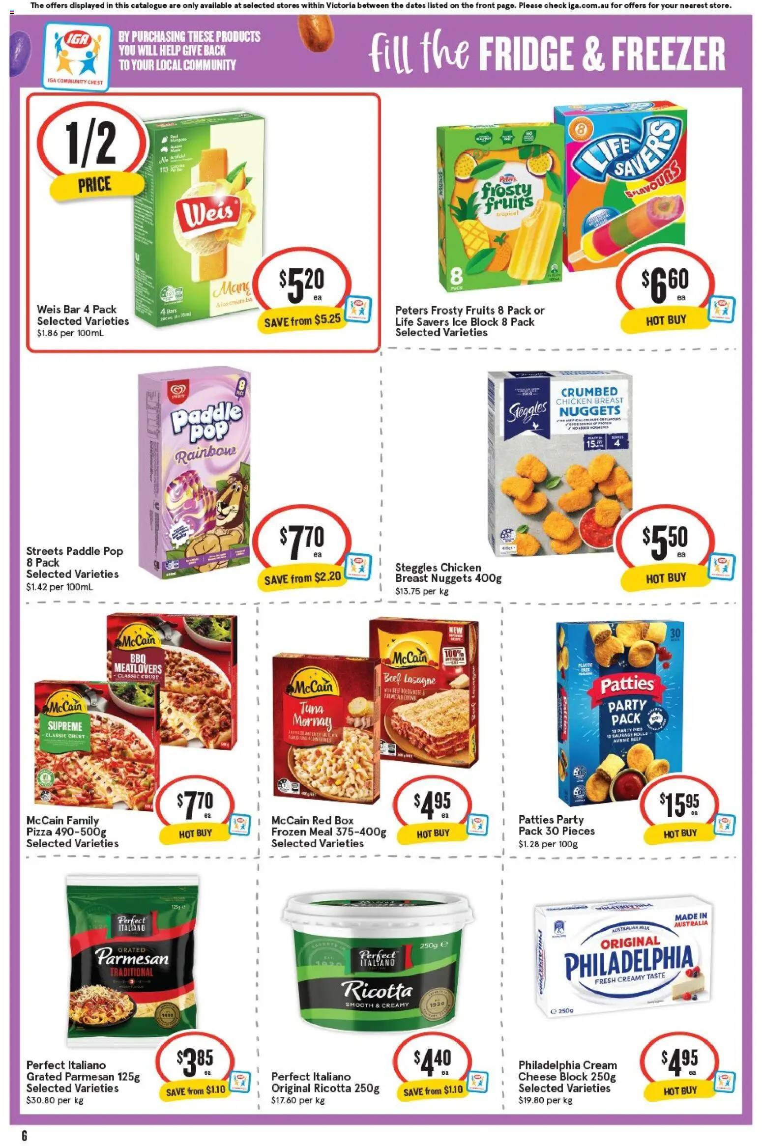 IGA catalogue - valid from 04.04.2026 | Page: 6 | Products: Box, Pizza, Chicken, Beef