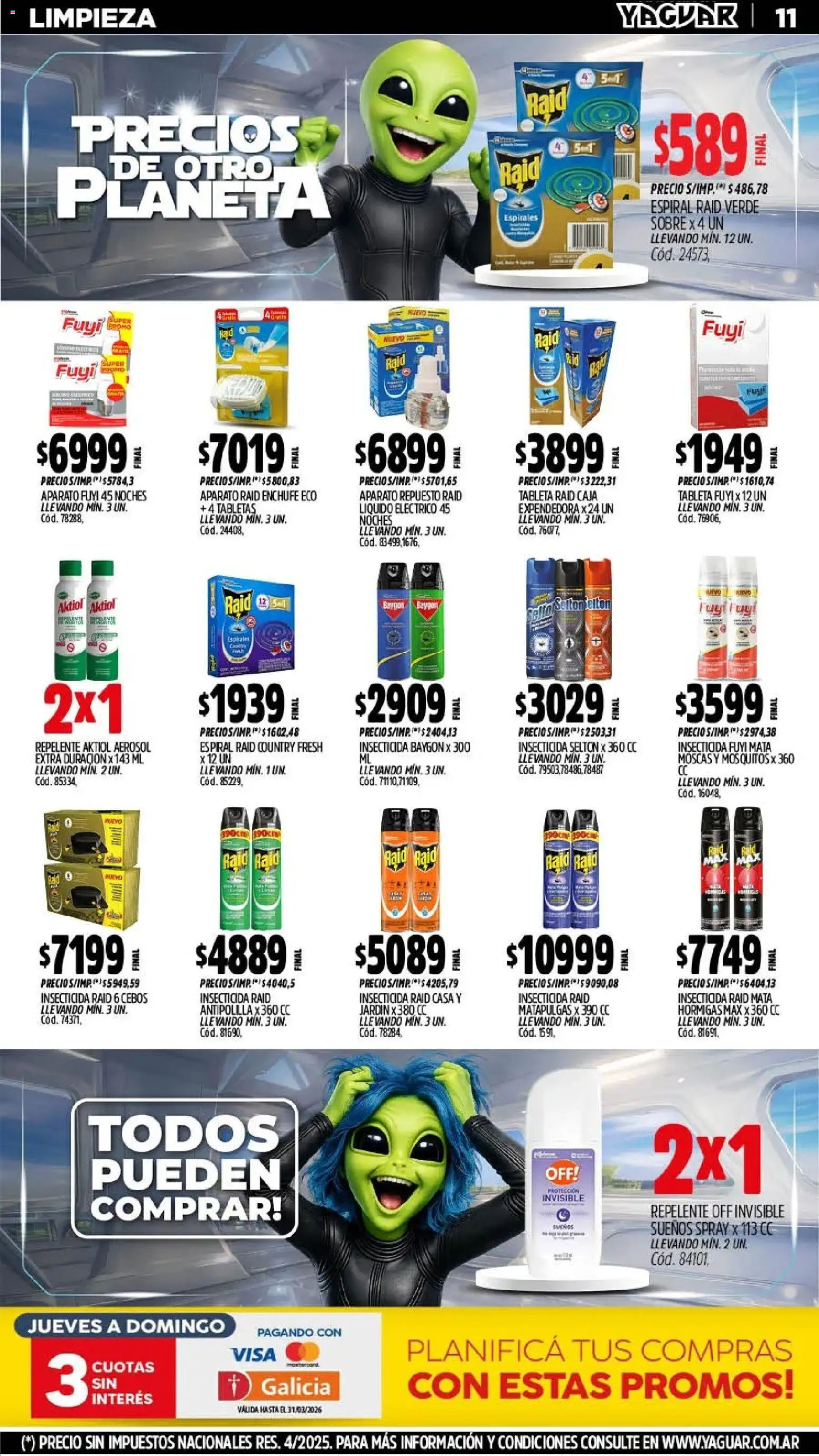 Yaguar - Oferta Semanal Chaco │ válido desde el 09.03.2026 | Página: 11 | Productos: Tableta, Insecticida, Sobre, Caja