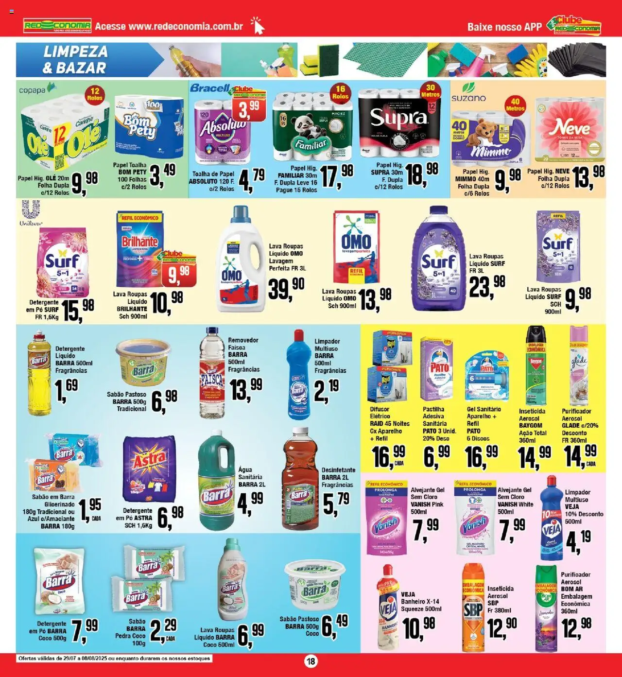 RedEconomia Folheto - válido de 27.07.2025 | Página: 18 | Produtos: Coco, Alvejante, Roupas, Vanish