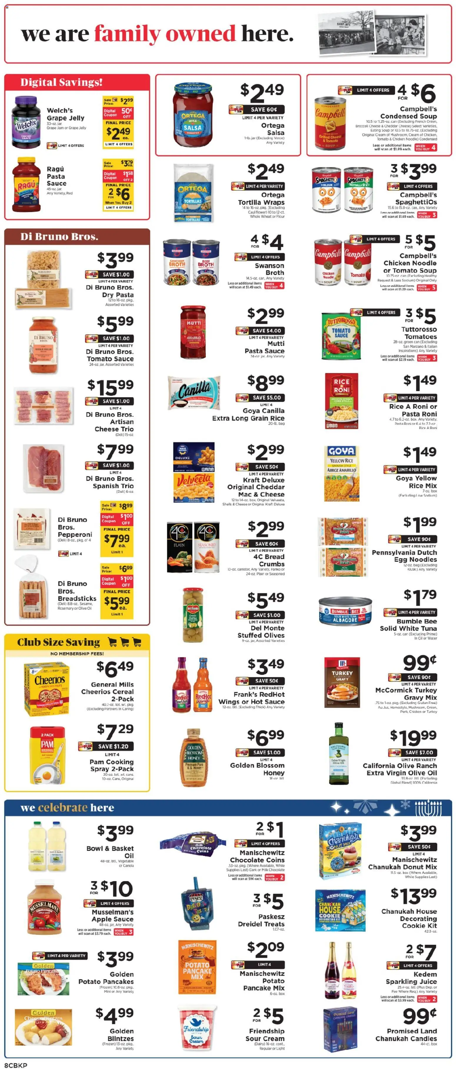 ShopRite Weekly Ad - valid from 04.12.2025 | Page: 9 | Products: Broccoli, Cheese, Bread, Pasta