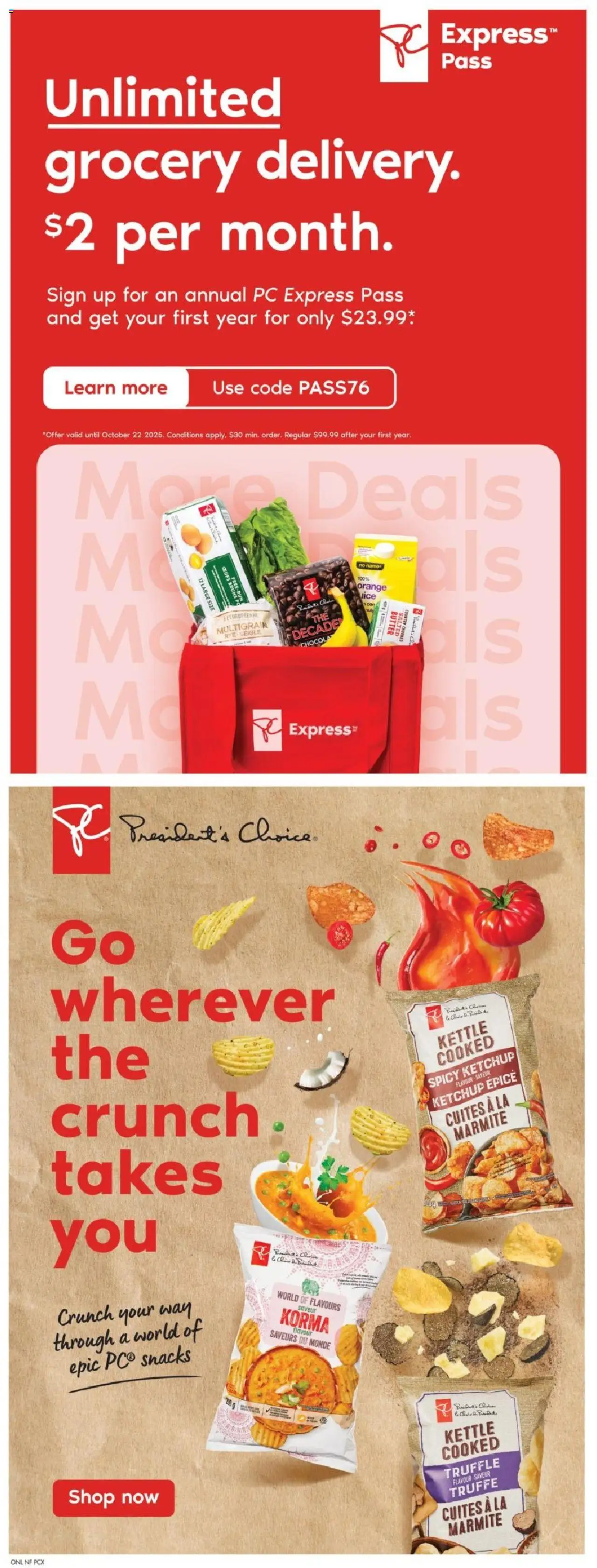 No Frills flyer valid from 09.10.2025 | Page: 10 | Products: Chips, Ketchup, PC, Kettle