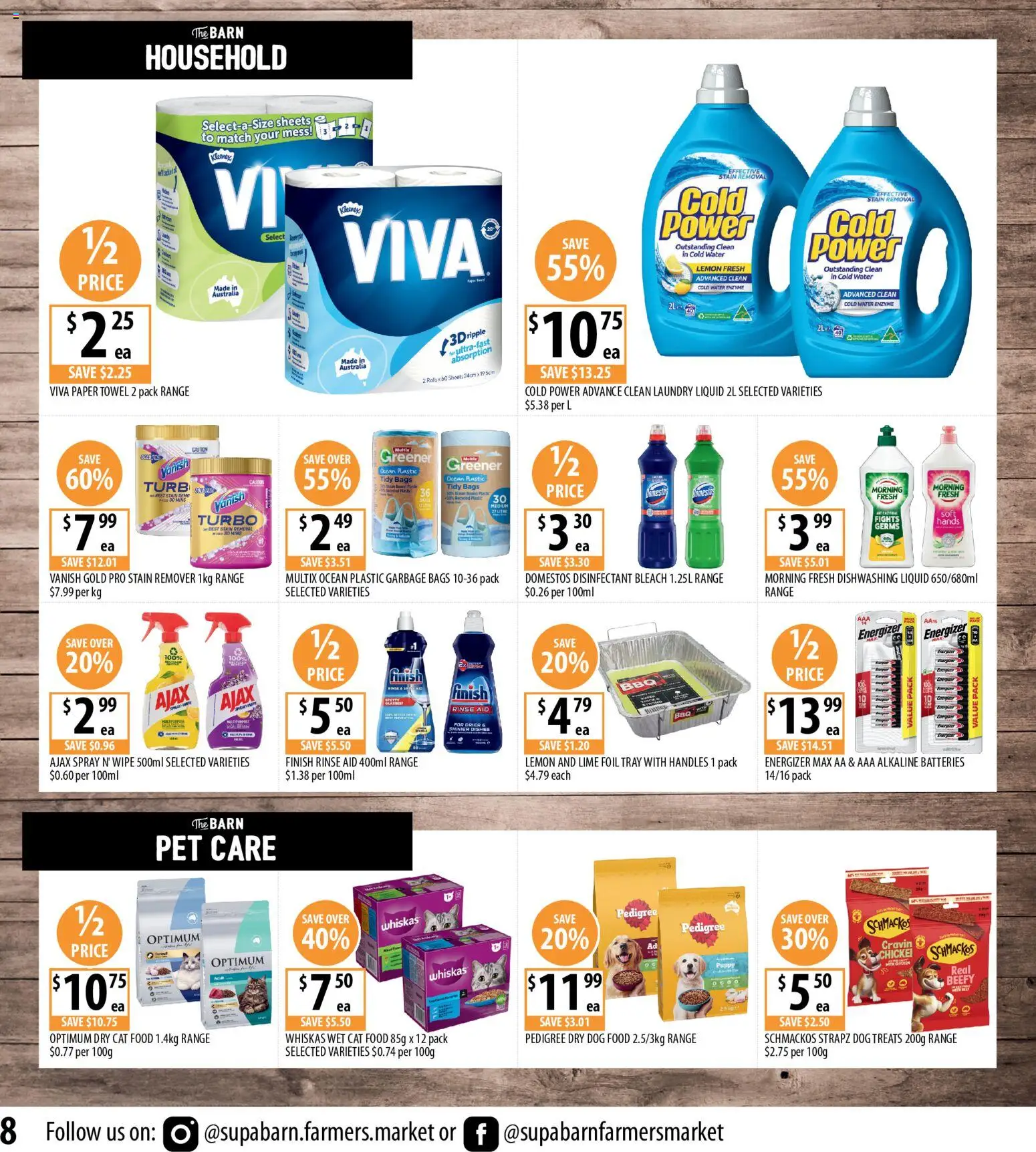 Supabarn catalogue - valid from 25.02.2026 | Page: 8 | Products: Household, Garbage bags, Batteries, Laundry