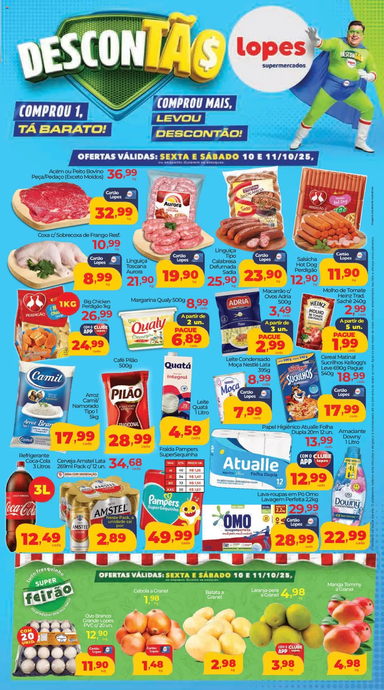 Lopes Supermercados Folheto - válido de 10.10.2025 | Página: 1 | Produtos: Pó, Sucrilhos, Batata, Papel higiênico