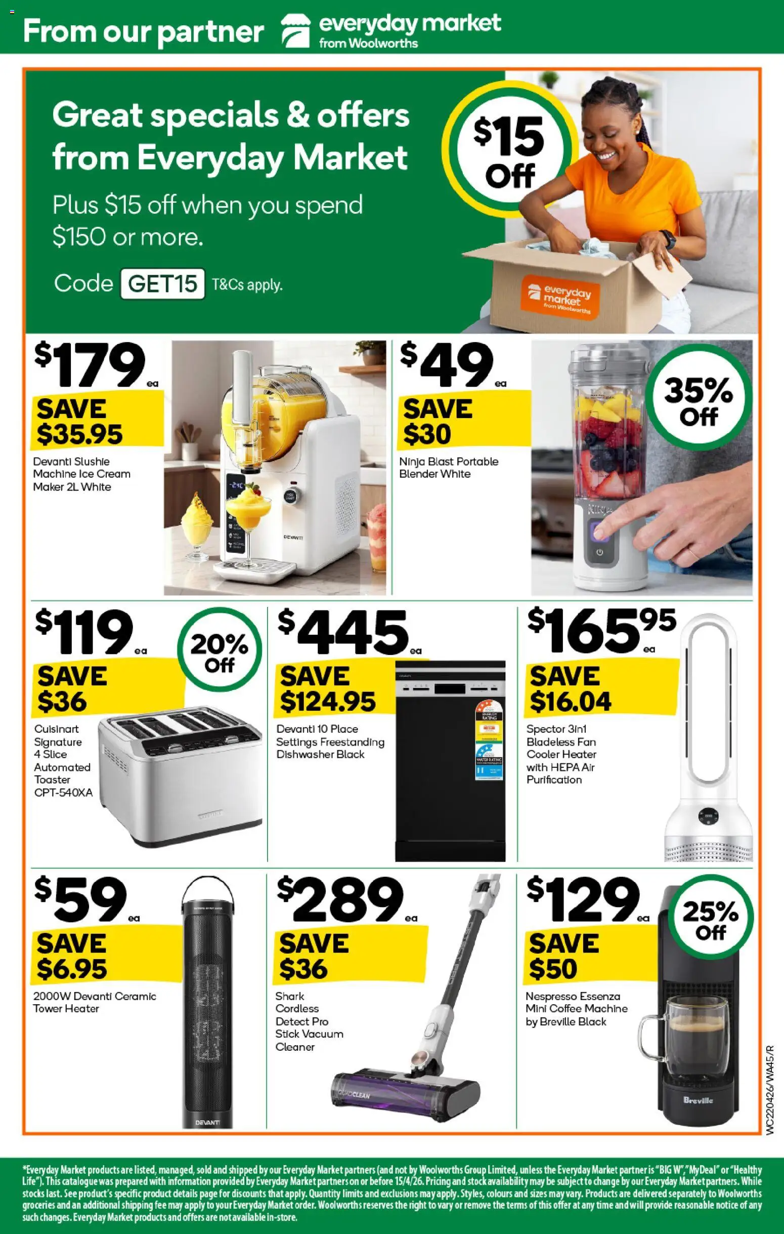 Woolworths catalogue - valid from 22.04.2026 | Page: 45 | Products: Cream, Water, Portable, Vacuum cleaner