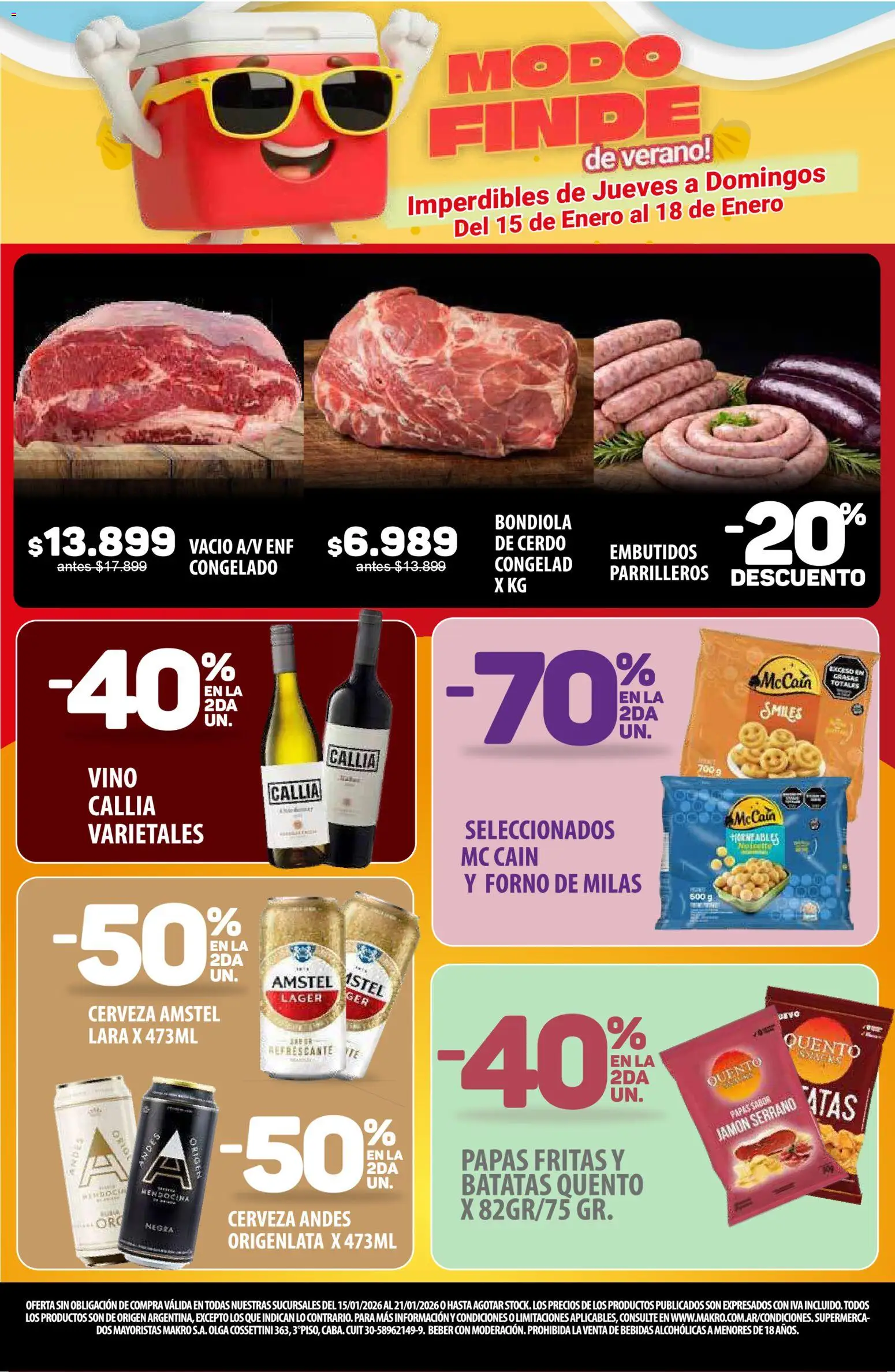 Makro ofertas │ válido desde el 15.01.2026 | Página: 1 | Productos: Jamón, Vino, Cerveza, Cerdo