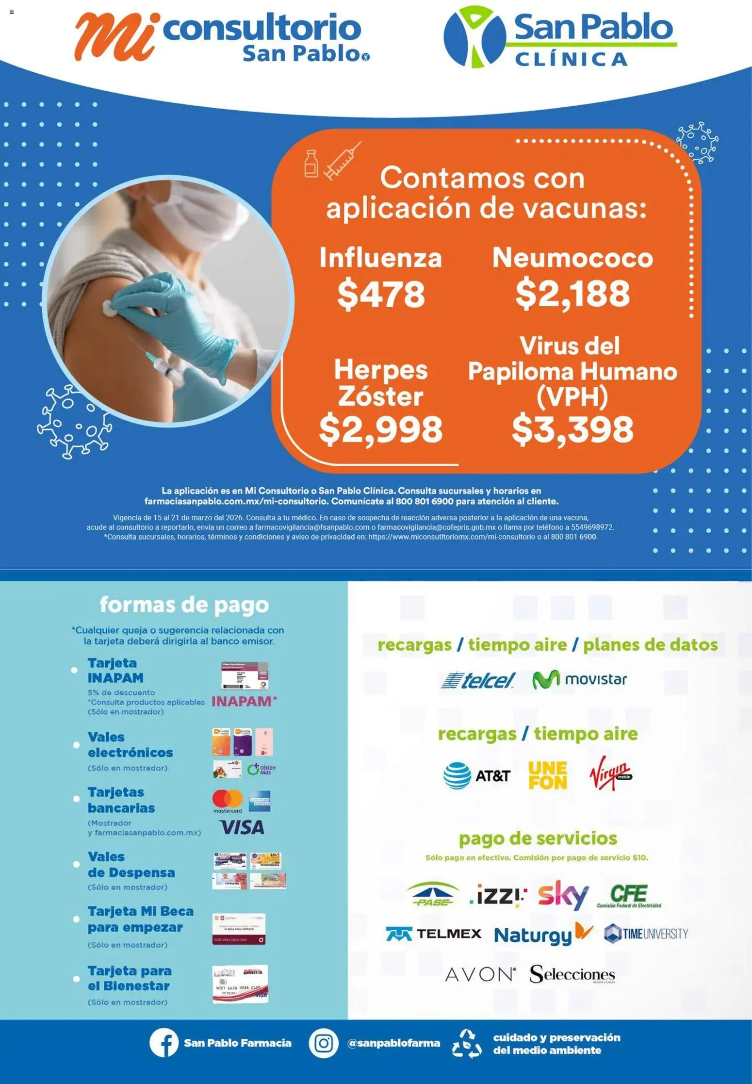 Nuevas ofertas de Farmacia San Pablo válidas en toda la República Mexicana desde el 15.03.2026. ¡Encuentra las mejores ofertas en Farmacia San Pablo catálogo! | Página: 17 | Productos: Banco, Despensa, Teléfono