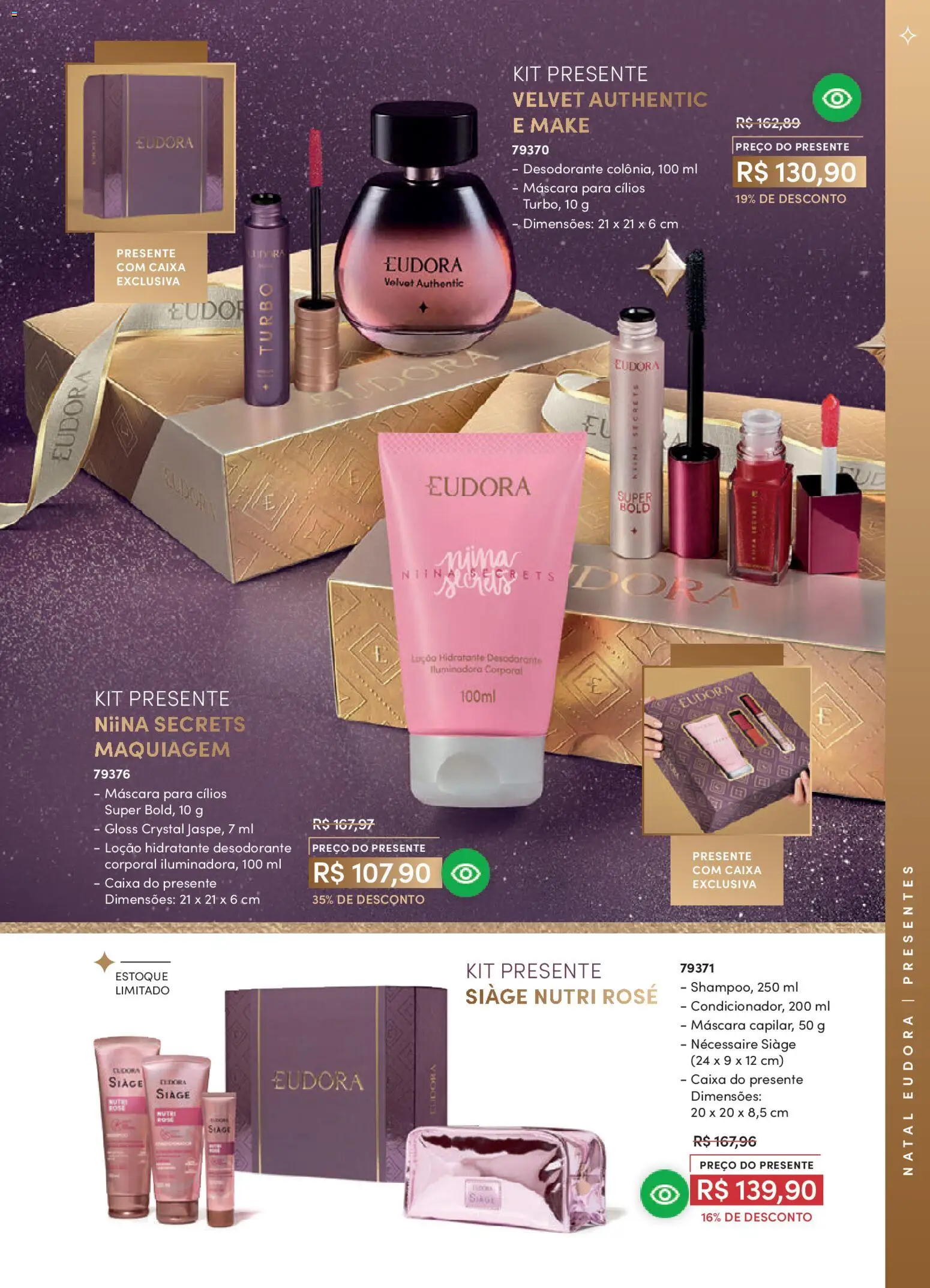 Eudora Folheto - válido de 29.10.2025 | Página: 39 | Produtos: Maquiagem, Máscara para cílios, Necessaire, Caixa