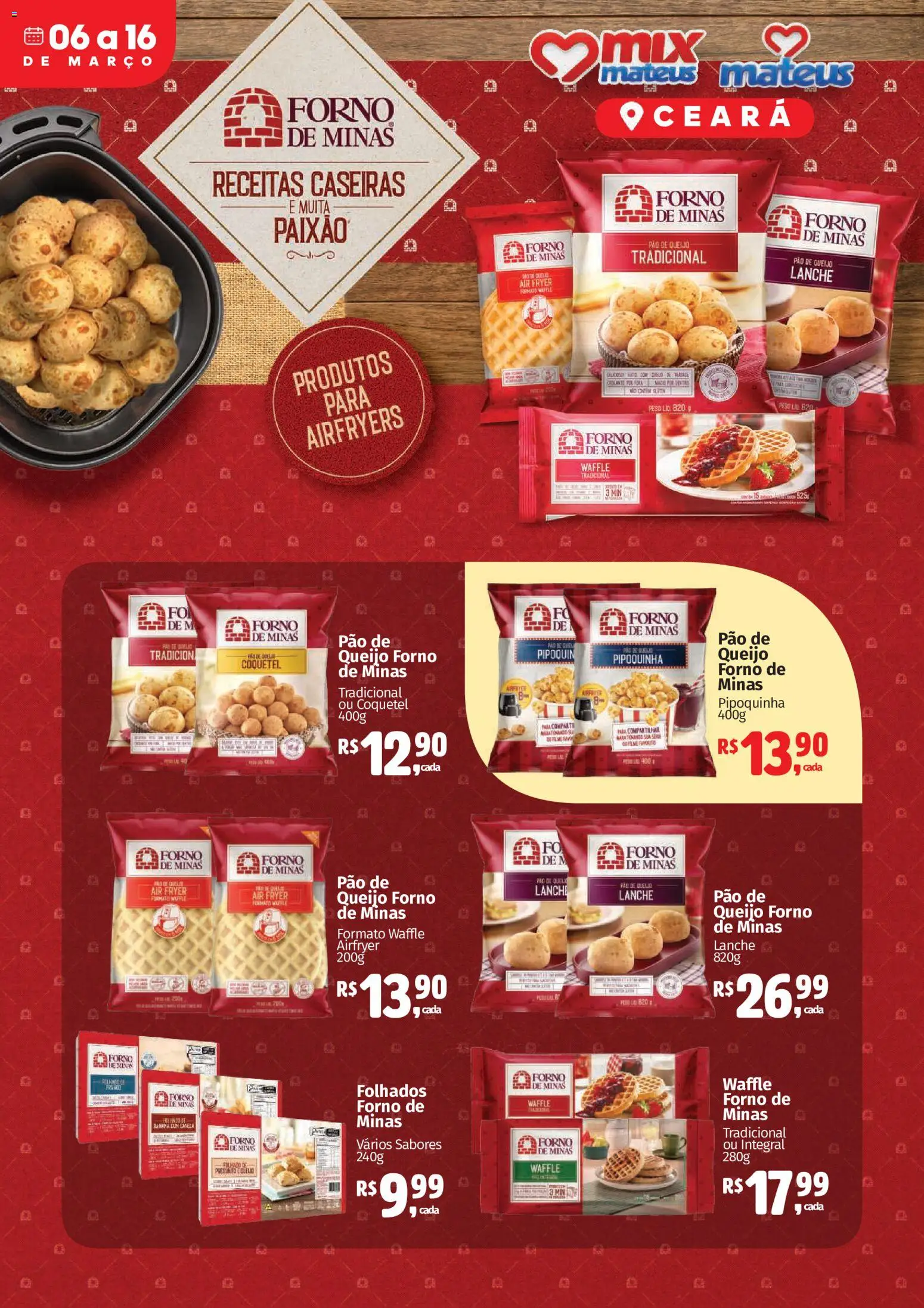 Mateus Folheto - válido de 06.03.2026 | Página: 1 | Produtos: Air fryer, Pão, Presunto, Pão de queijo