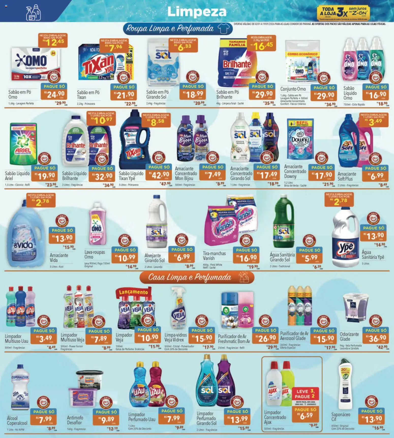 Supermercados Condor Folheto - válido de 02.01.2026 | Página: 20 | Produtos: Perfume, Pó, Ariel, Saponáceo