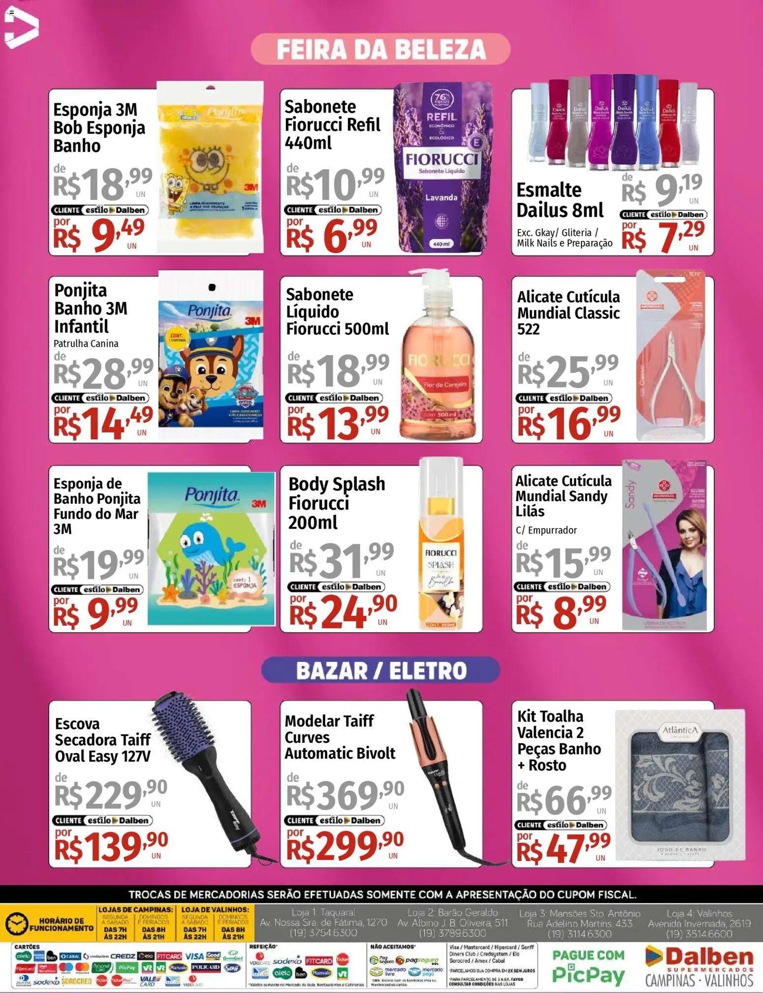 Supermercado Dalben Folheto - válido de 19.12.2025 | Página: 5 | Produtos: Esponja, Escova, Bala, Sabonete líquido