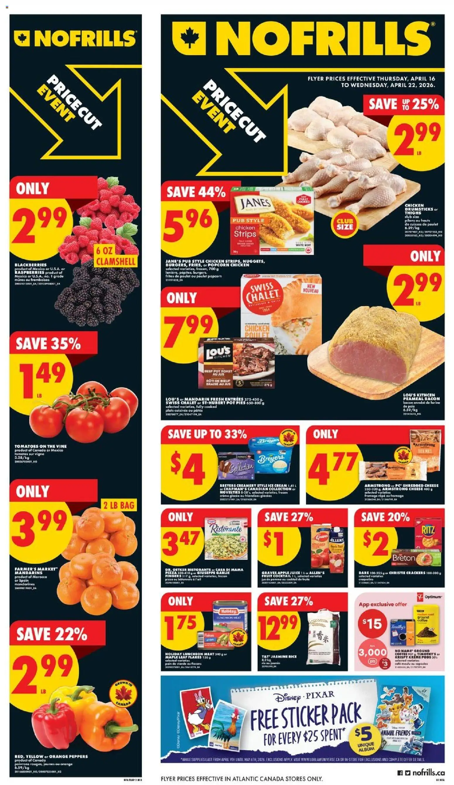 No Frills flyer valid from 16.04.2026 | Page: 1 | Products: Beef, PC, Bag, Juice